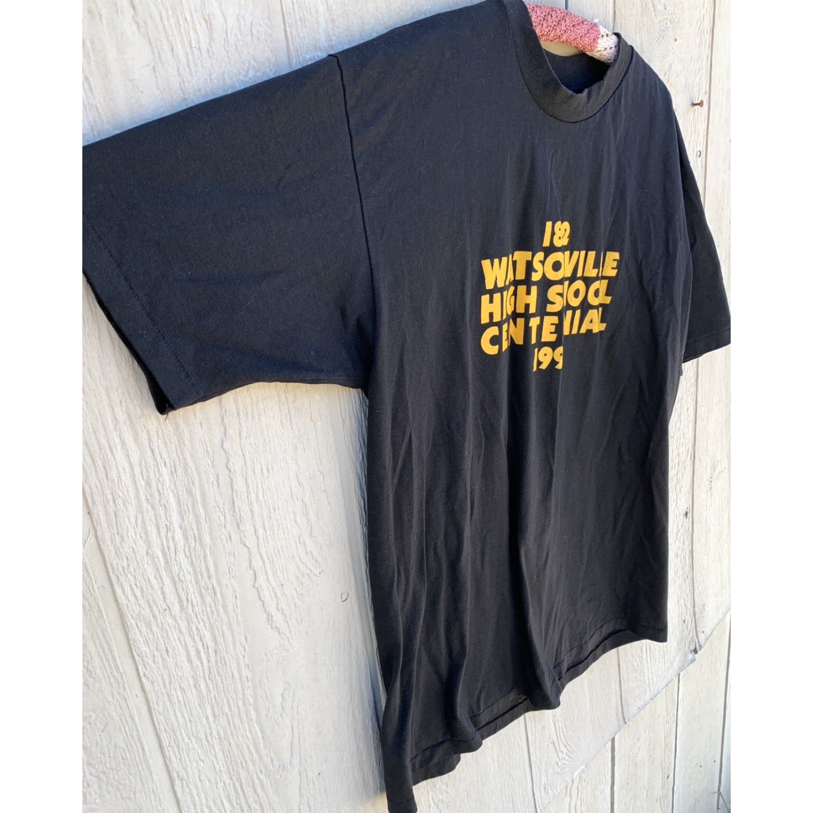 Hanes VINTAGE Watsonville High School Centennial 1992 We Feed The Cats T Shirt XL Hanes Fifty-Fifty Black Short Sleeve Mens Size US XL / EU 56 / 4 - 4 Thumbnail