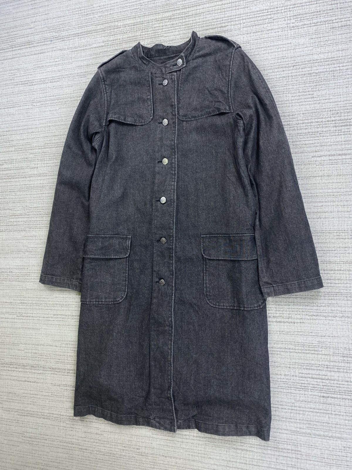 Vintage × agnes b. Vintage Agnes B Casual Woman Long Trench Coat Denim Jacket Size M / US 6-8 / IT 42-44 - 4 Thumbnail