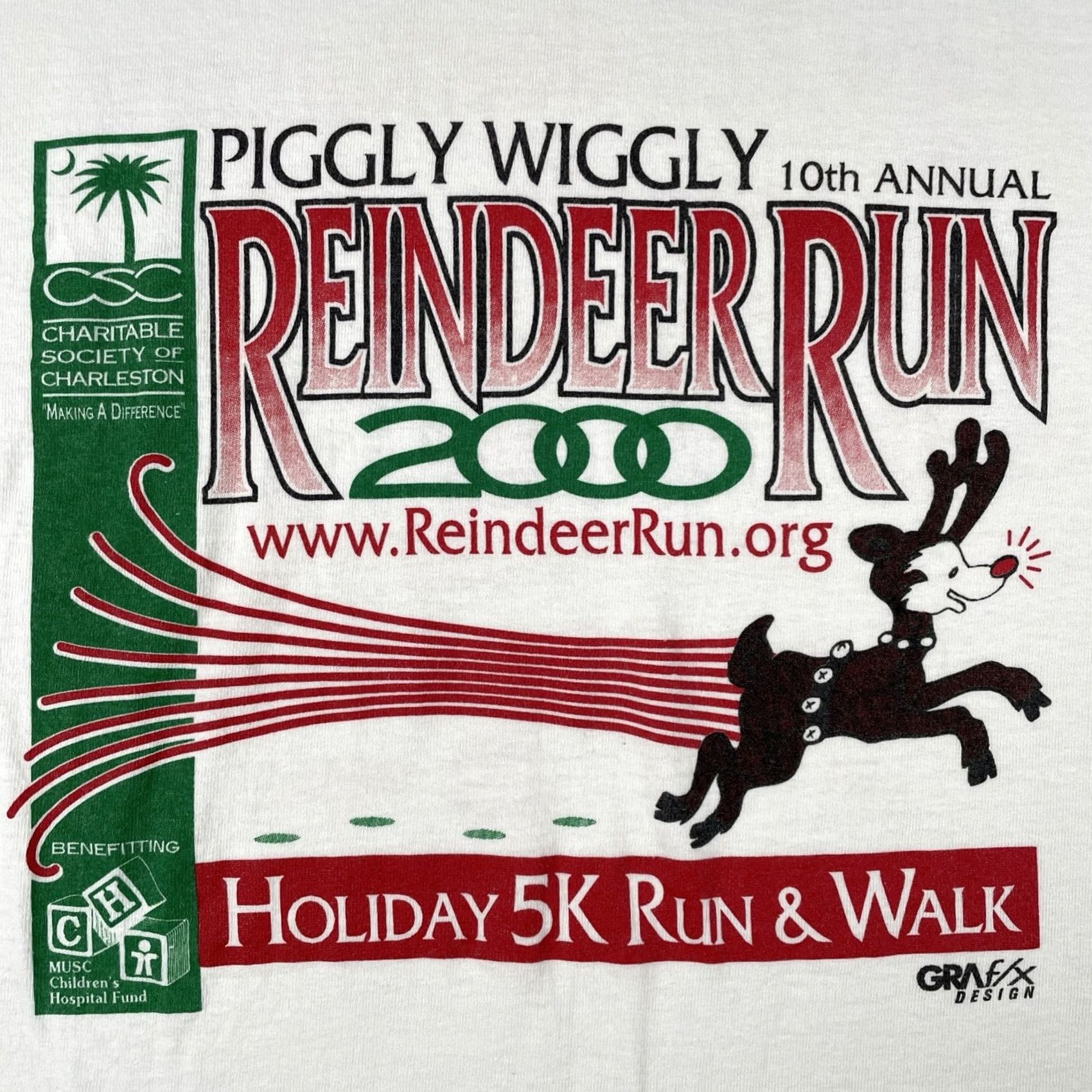 Vintage VINTAGE Allsport Shirt Mens L White Long Sleeve Crew Neck Christmas USA 2000 Reindeer Run SC Charleston Piggly Wiggly Size US L / EU 52-54 / 3 - 3 Thumbnail