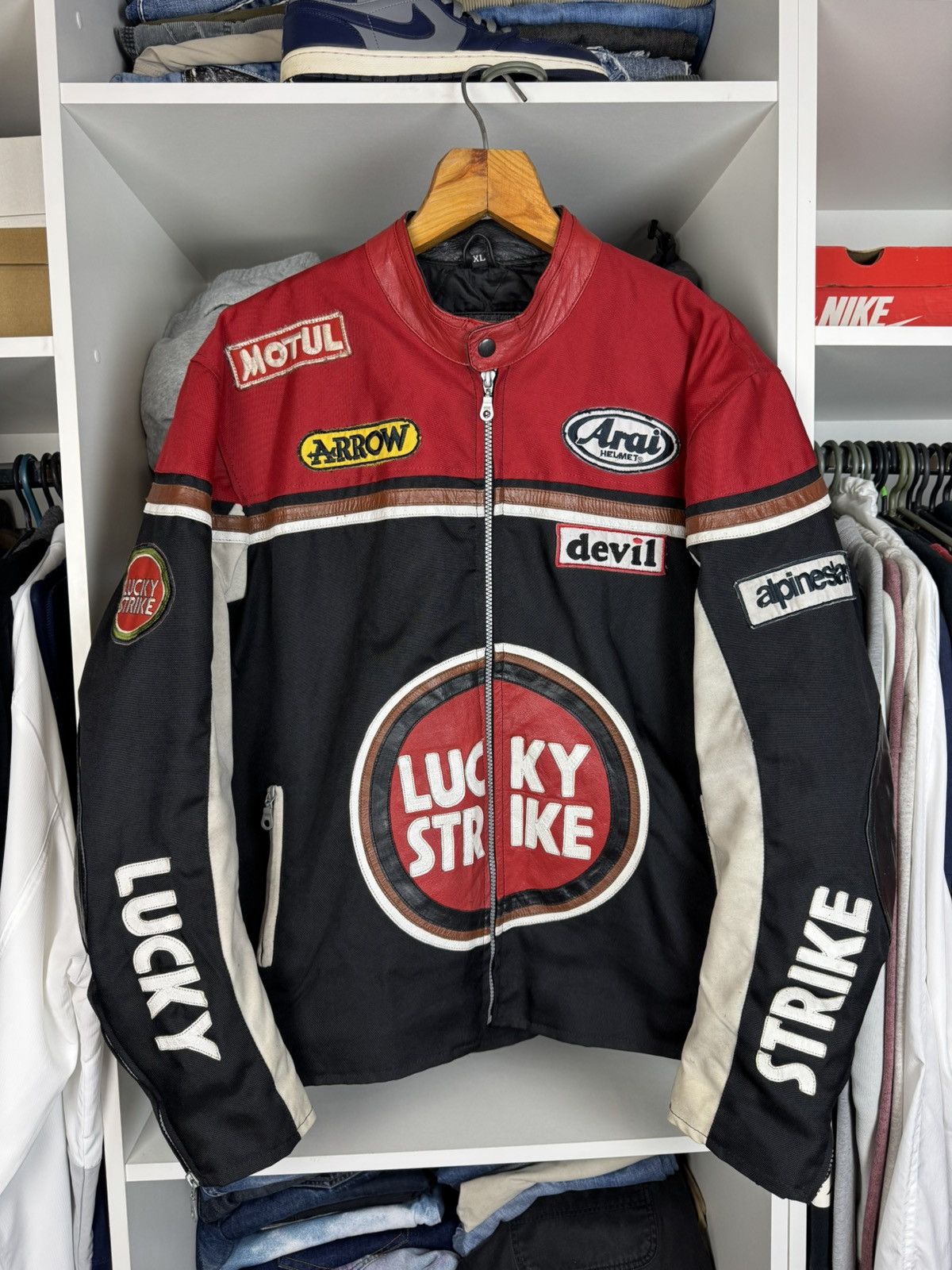 Other Vintage Lucky Strike Racing Moto Jacket Men’s Y2K Size US XL / EU 56 / 4 - 1 Thumbnail