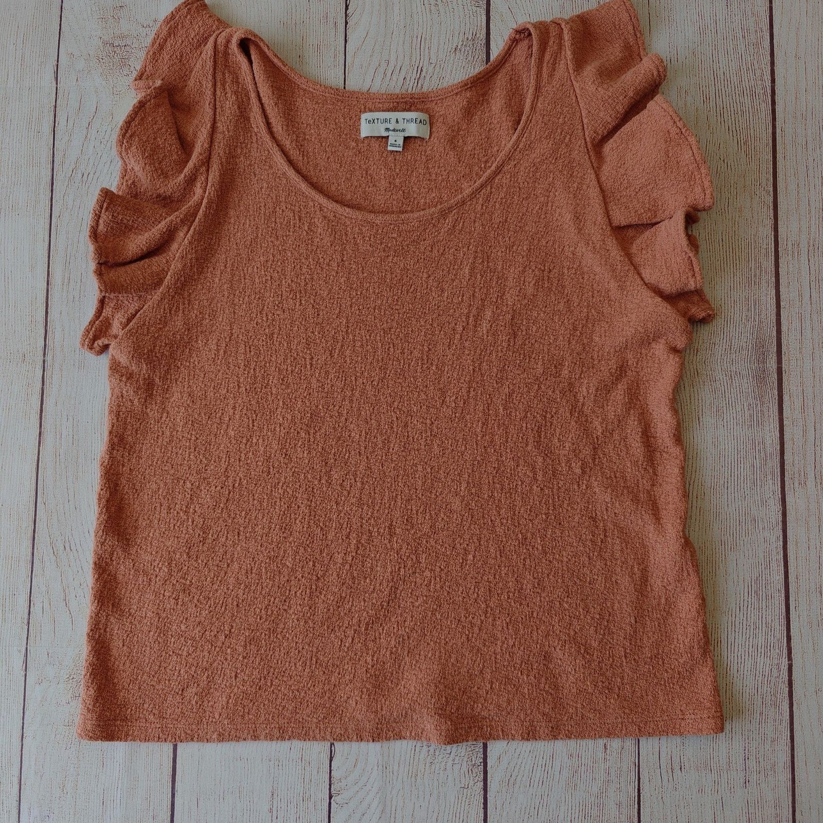 Madewell Madewell Texture & Thread stretch ruffle sleeve top sz S Size S / US 4 / IT 40 - 5 Thumbnail