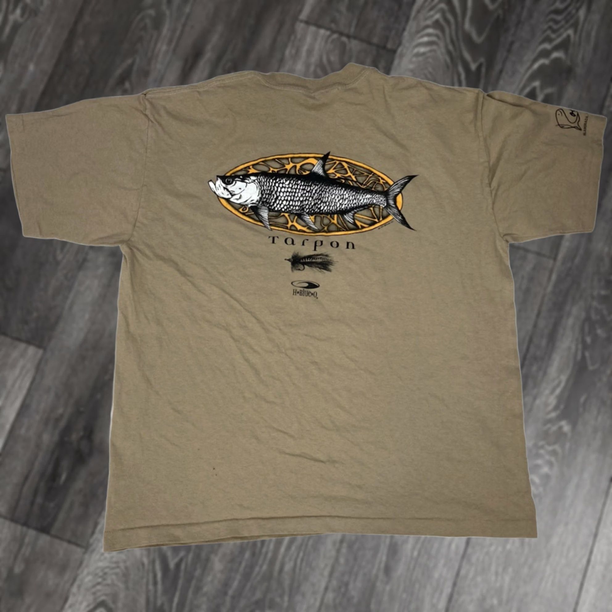 Vintage VINTAGE H Blue O Tarpon Fish Graphic T-shirt Men XXL Beige USA 90s Single Stitch Mens T-Shirt Size US XXL / EU 58 / 5 - 1 Thumbnail