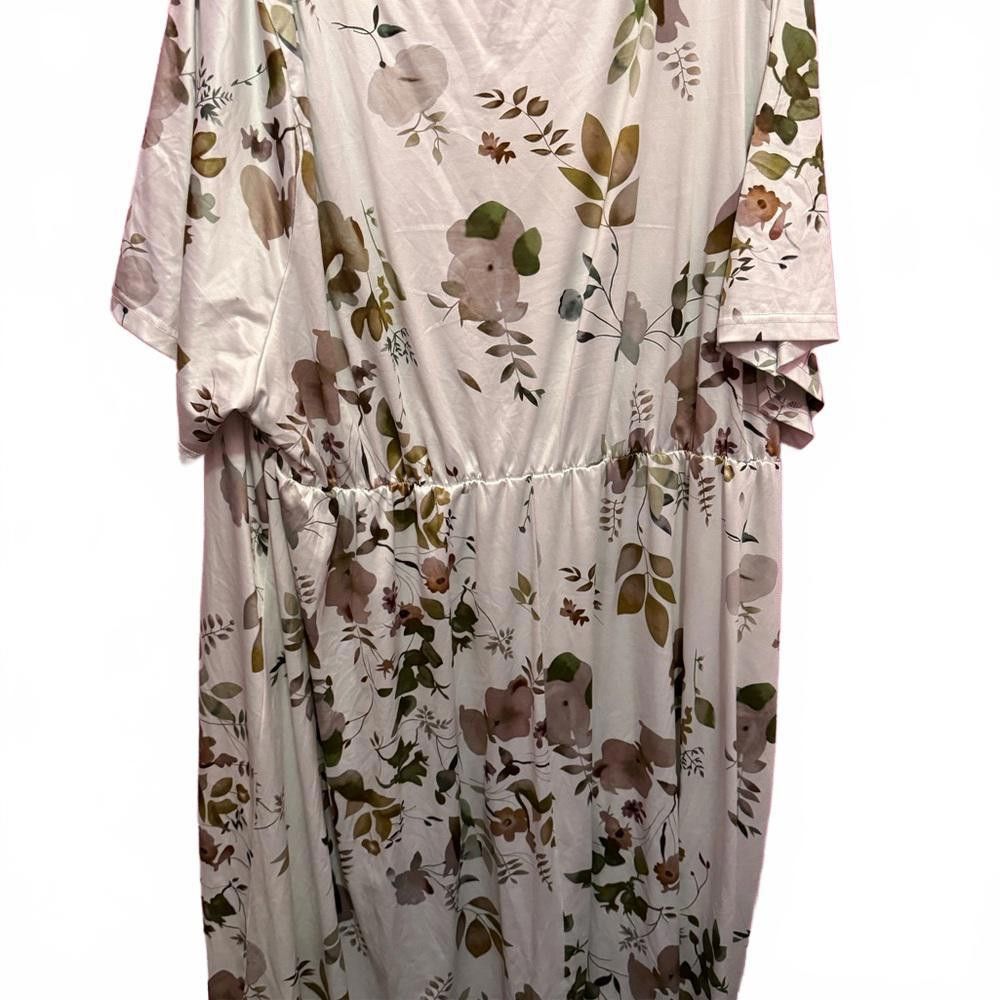 Designer Floral Print Maxi Dress with V-Neck Size 4XL / US 24-26 - 2 Thumbnail