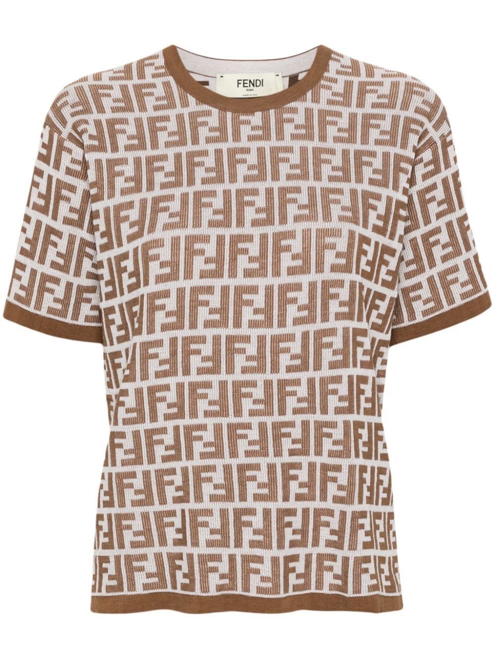 Fendi FF-PRINT SHORT-SLEEVED JUMPER Size XS / US 0-2 / IT 36-38 - 1 Thumbnail