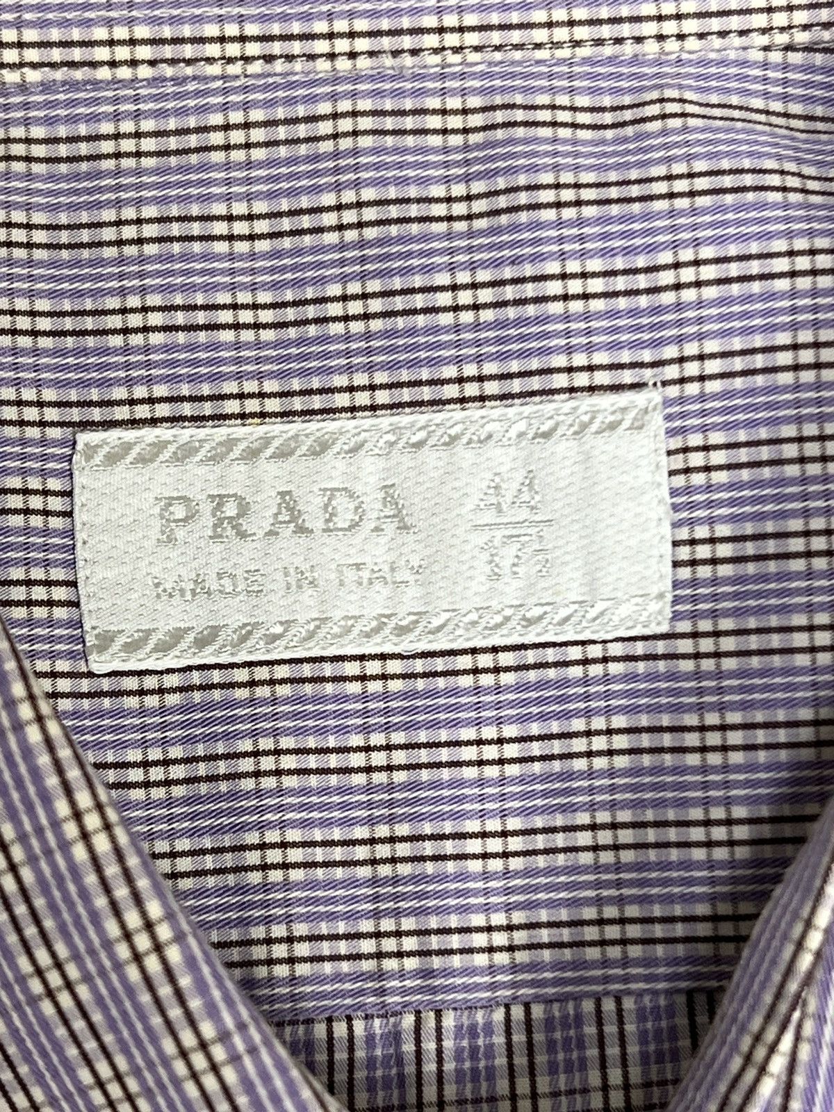 Prada Prada Short Sleeve Micro-Check Shirt - Purple/Blue Size US XL / EU 56 / 4 - 7 Thumbnail