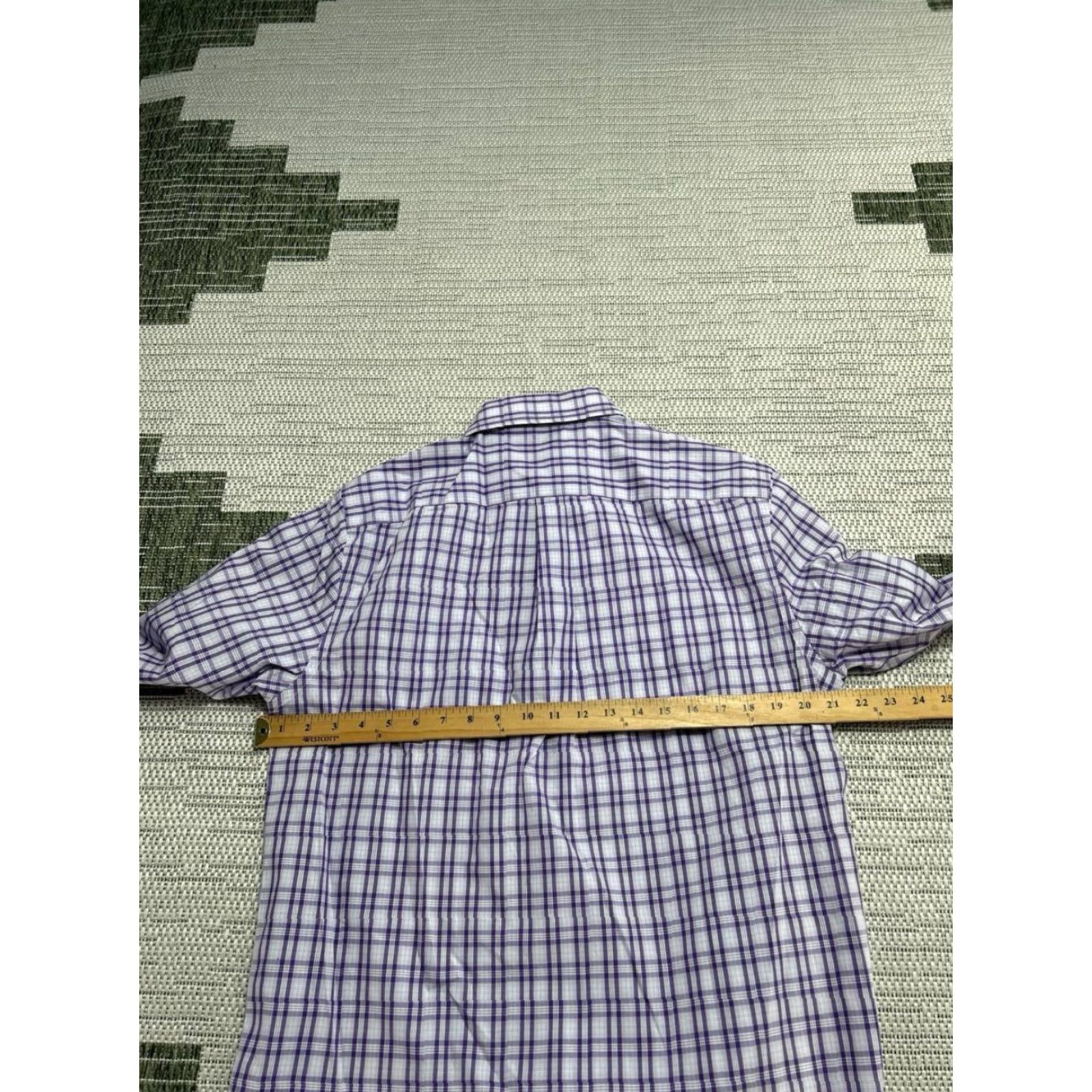 Banana Republic Banana Republic Dress Shirt Mens Medium Purple Plaid Classic Fit Non Iron New Shirt M Purple Banana Republic Mens Classic Fit Non-Iron Dress Shirt Size 40R - 5 Thumbnail