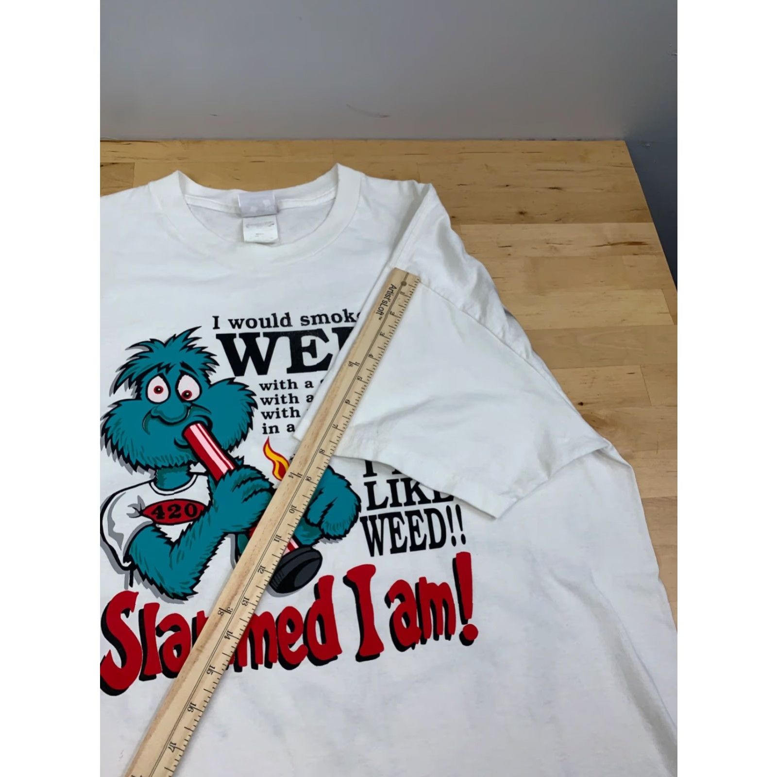 Vintage VINTAGE Slammed I Am Shirt Mens XL White Dr Seuss Parody Weed Marijuana 11833 Size US XL / EU 56 / 4 - 6 Thumbnail