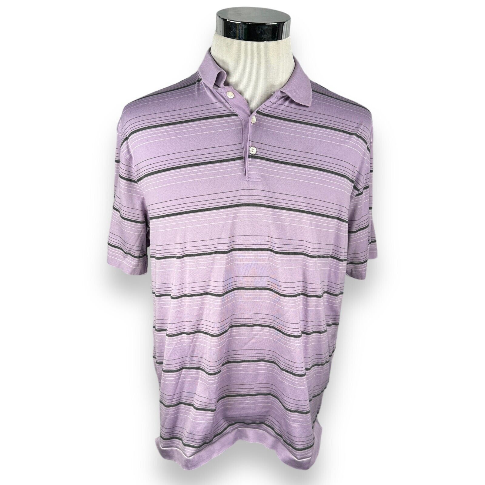 Nike Nike Tiger Woods Collection Polo Shirt Large Purple Striped Size US L / EU 52-54 / 3 - 1 Thumbnail