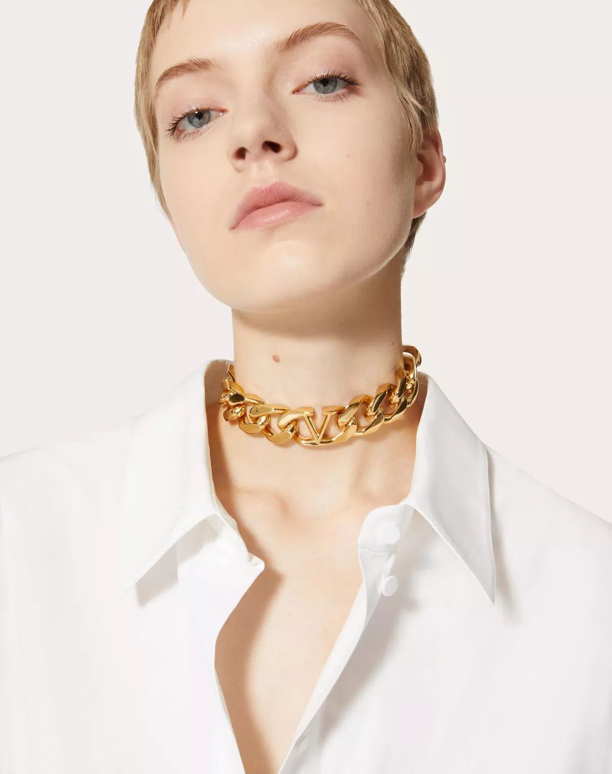 Valentino oc11z0725 Size:OS/Vlogo Metal Chain Choker in Golden Size ONE SIZE - 5 Thumbnail