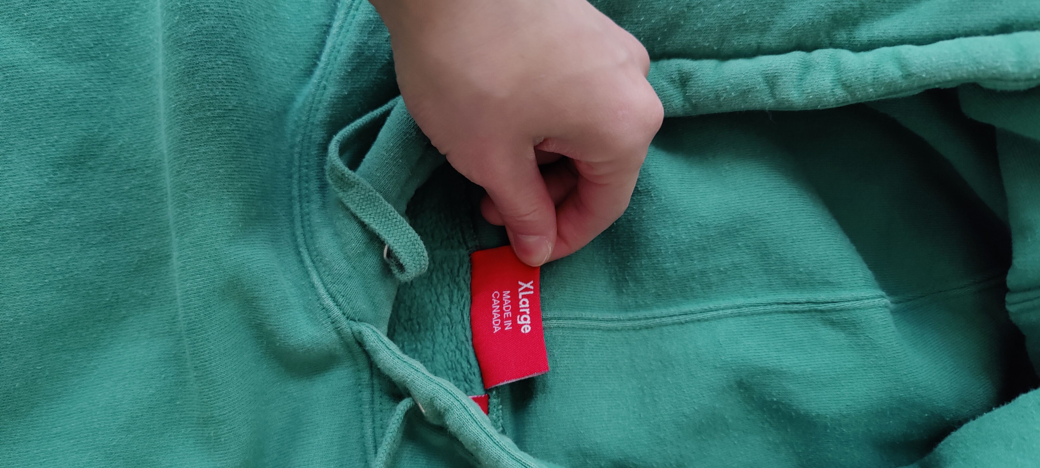 Supreme Supreme Corner Label Hooded Sweatshirt in Light Pine Size US XL / EU 56 / 4 - 4 Thumbnail