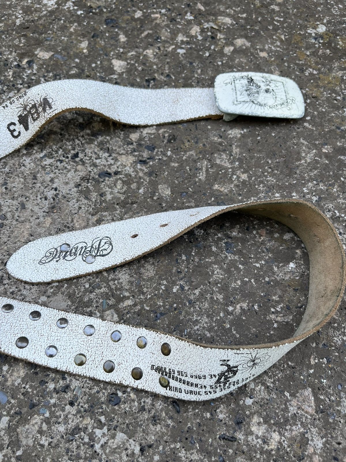 Other Vintage y2k Skull Belt Leather Metal Size ONE SIZE - 3 Thumbnail
