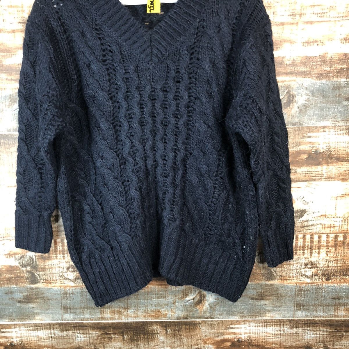 Homespun Knitwear × Japanese Brand Mila Owen Dark Blue cable Knitwear #A2055 Size L / US 10 / IT 46 - 5 Thumbnail