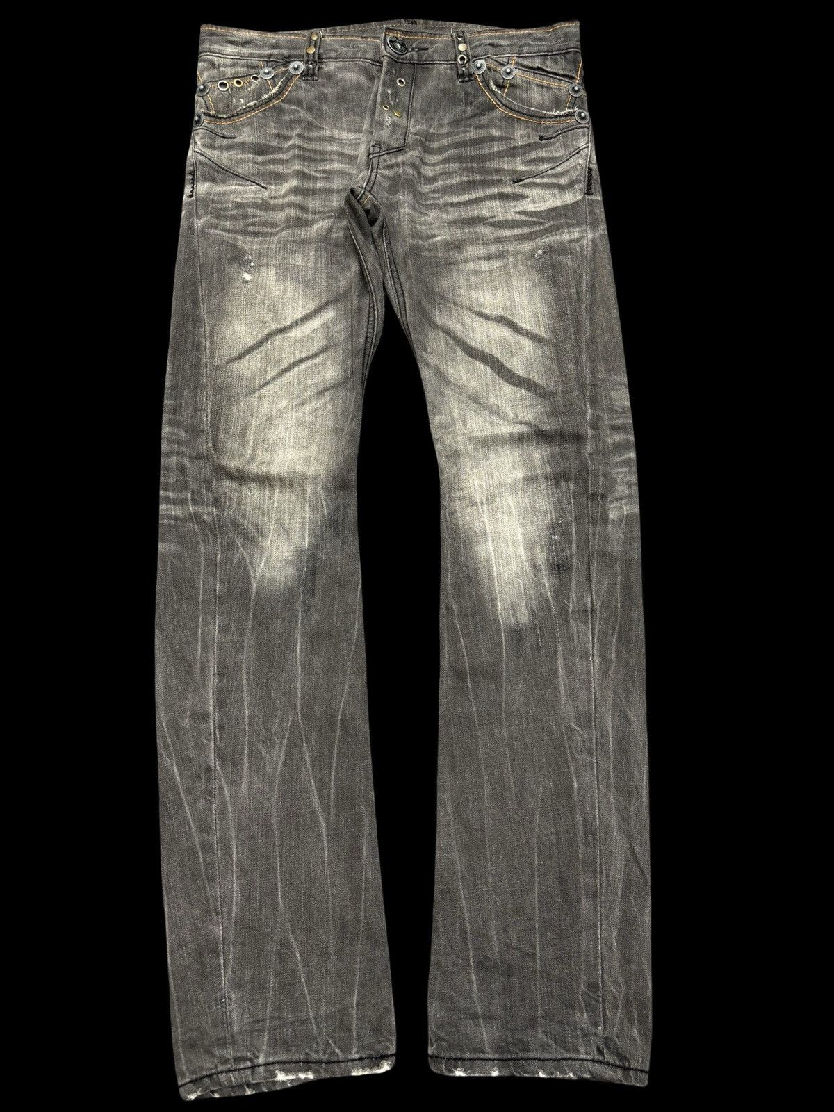 Japanese Brand 💥Twisted Leg💥Back Vtg Trim Co Sick Fades Mild Denim F668 Size US 34 / EU 50 - 2 Thumbnail
