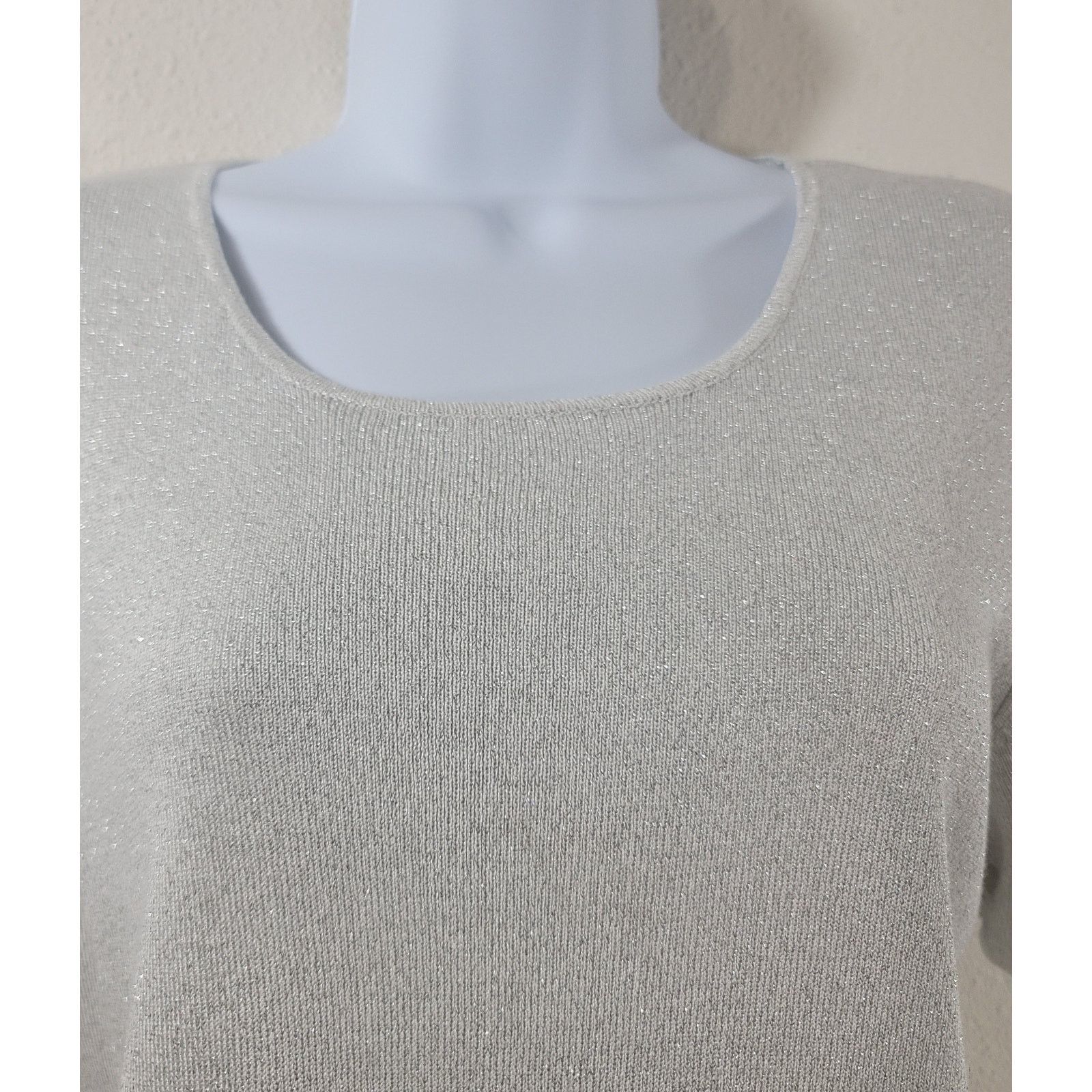 Other Draper's & Damon's White Silver Metallic Top PL NWT Size L / US 10 / IT 46 - 5 Thumbnail