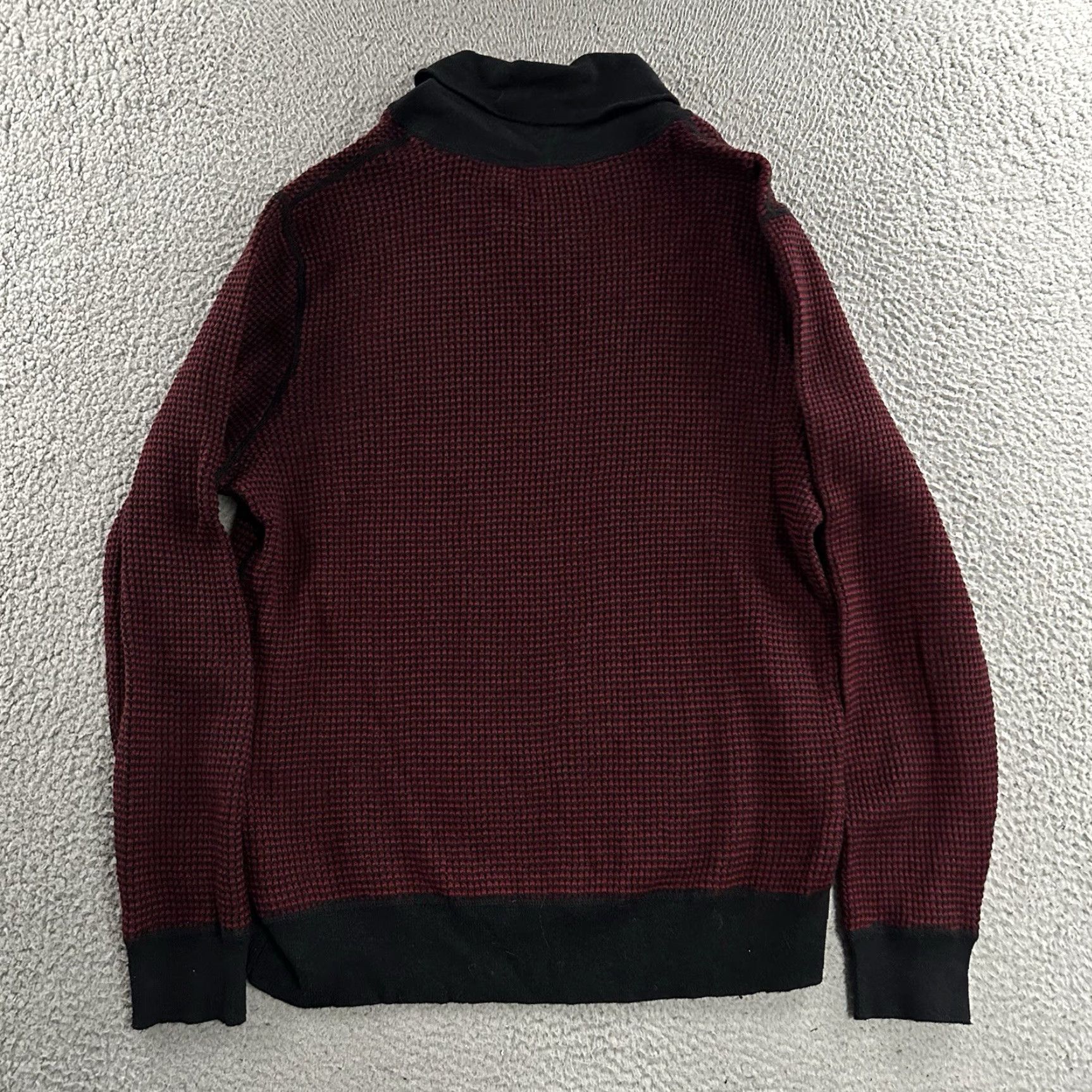 Express Express Mens Sweater Knit Shawl Collar Red Black Large Cotton Wool Blend Pullover Mens Size L Size US L / EU 52-54 / 3 - 7 Thumbnail