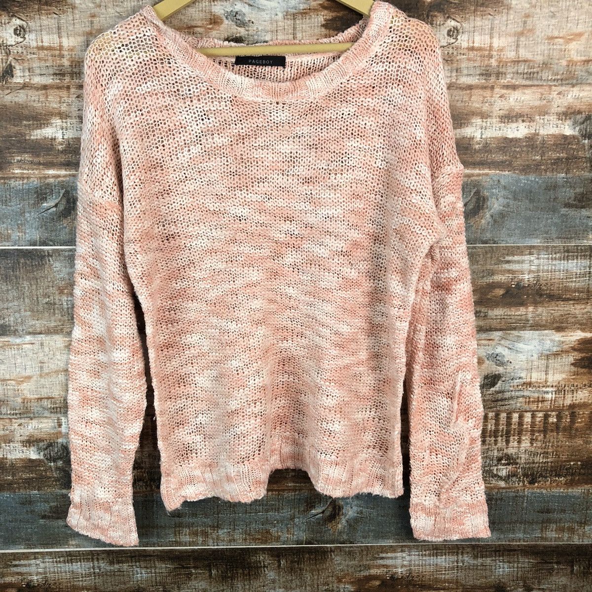 Aran Isles Knitwear × Japanese Brand Japanese Knit Sweaters Pink Page Boy #974 Size M / US 6-8 / IT 42-44 - 3 Thumbnail