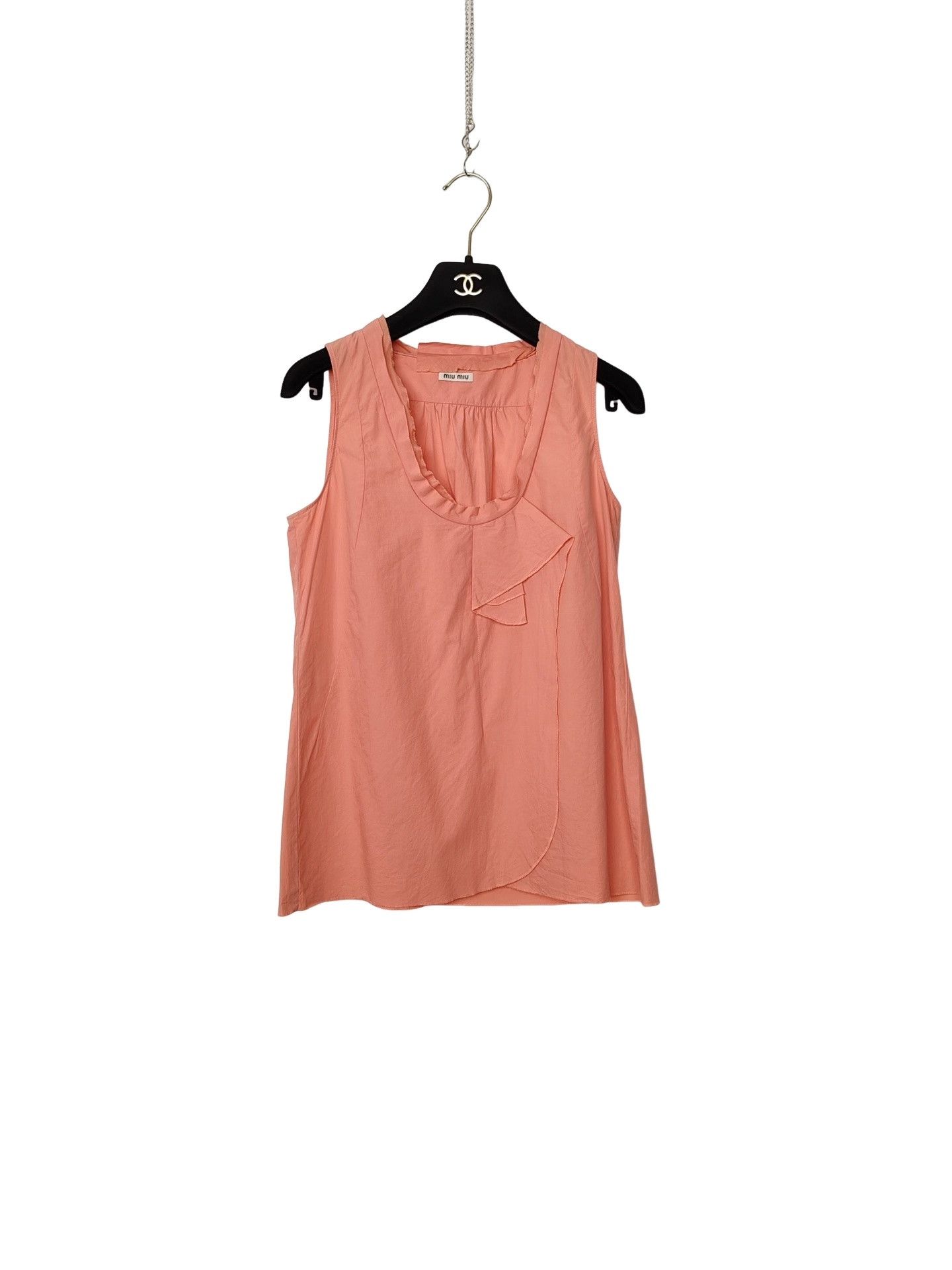 Miu Miu Miu Miu Pink Ruffle Sleeveless Blouse Size 38 Size XS / US 0-2 / IT 36-38 - 1 Thumbnail