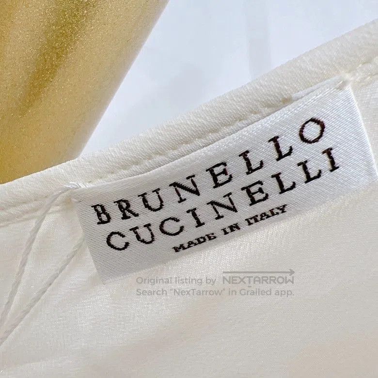 Brunello Cucinelli Brunello Cucinelli White Mesh V-Neck Top. Size US M / EU 48-50 / 2 - 7 Thumbnail