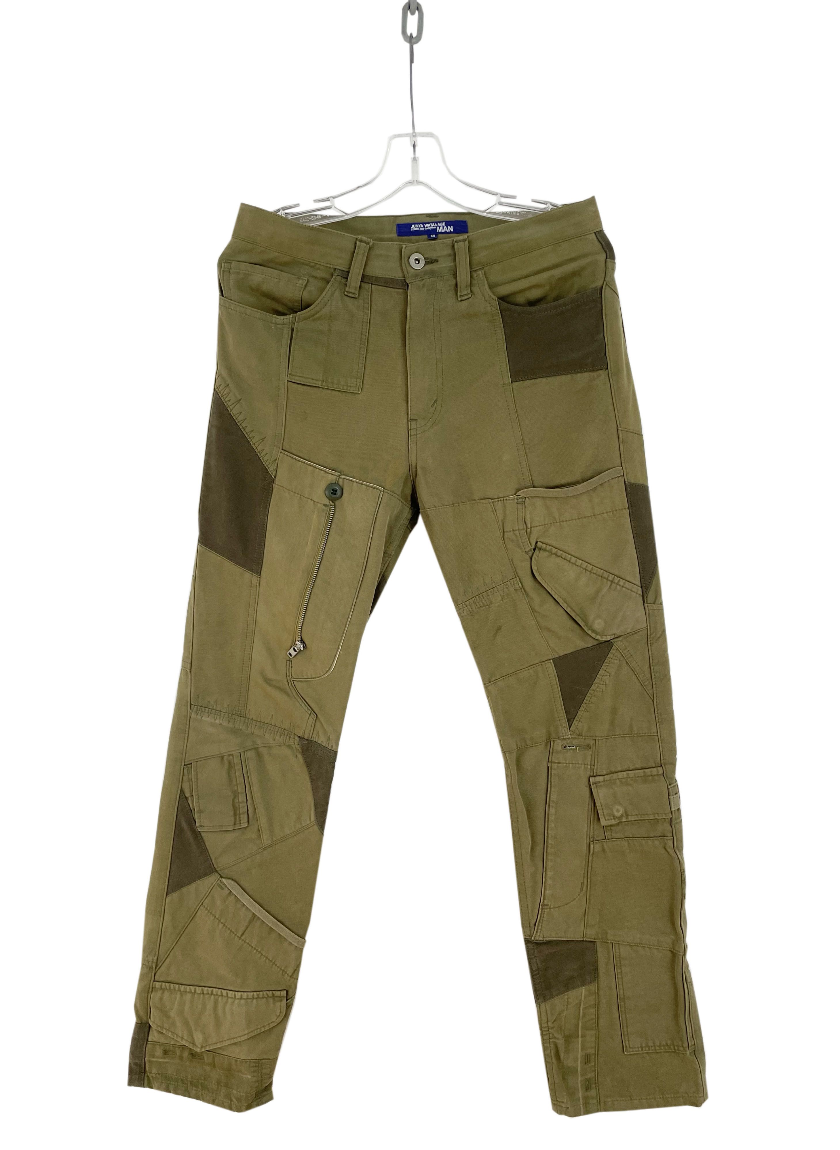 image of Junya Watanabe 2006 Deconstructed Cargo Pants in Green, Men's (Size 31)