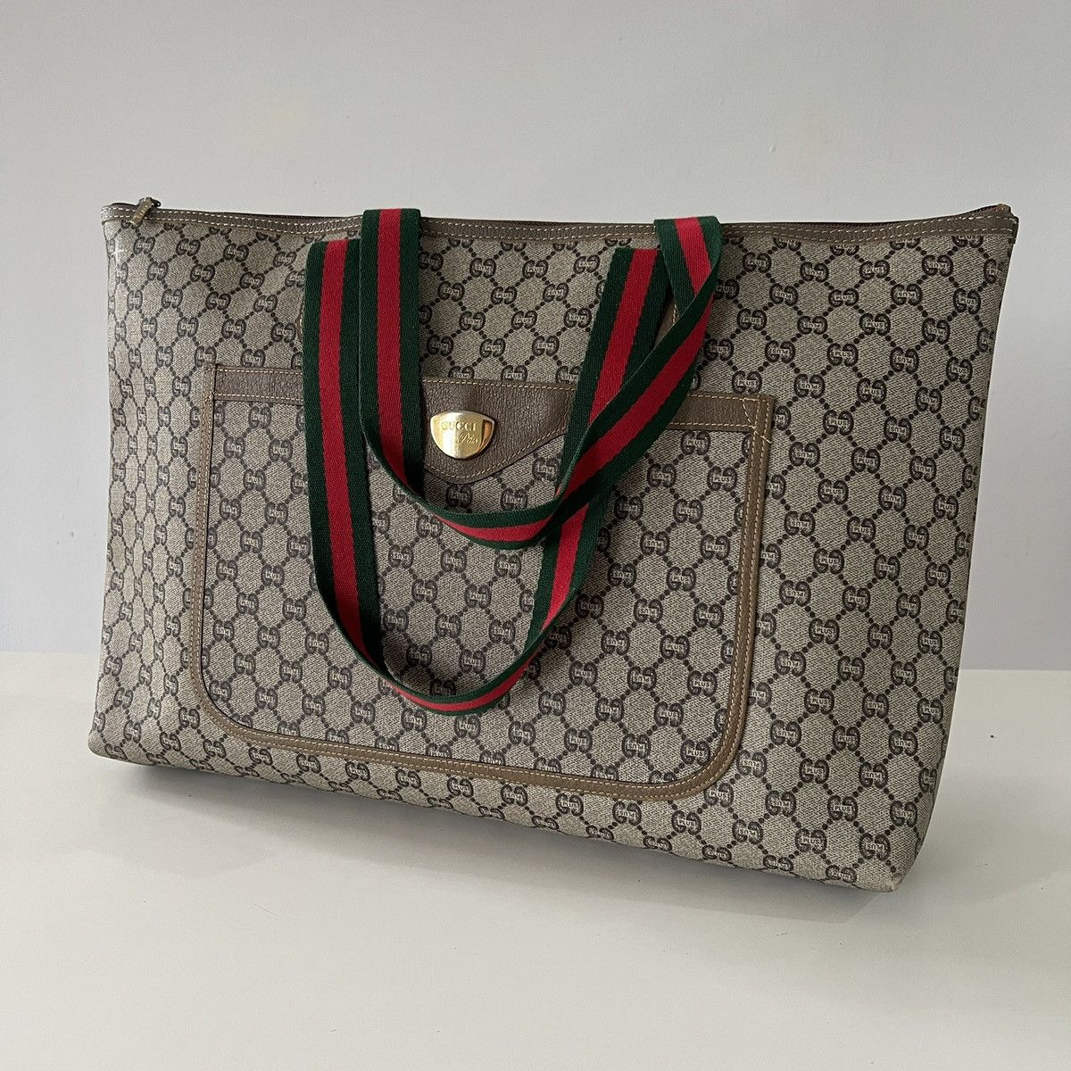 Authentic Gucci Plus Vintage Tote Bag in Grey, Women's