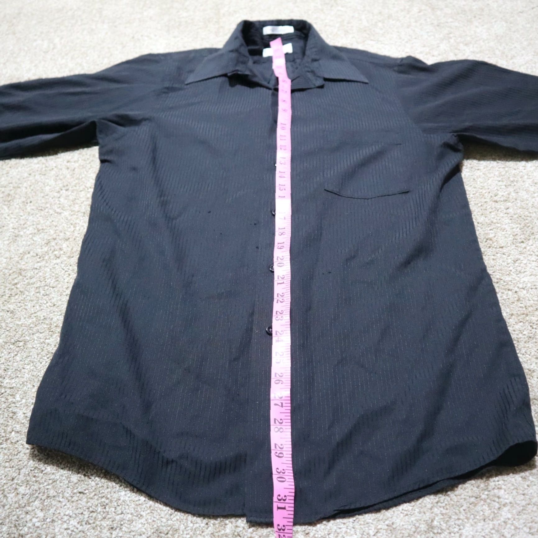 Van Heusen Van Heusen Black Stripe Dress Button Down Shirt Men's Size Medium 15-15.5 32/33 Size 40R - 5 Thumbnail