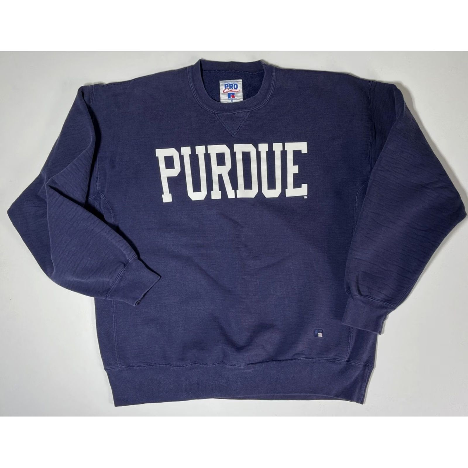 Russell Athletic VINTAGE Russell Athletic Purdue Crewneck Sweatshirt Men XL Navy Blue 90s USA Logo Pullover Size US XL / EU 56 / 4 - 3 Thumbnail