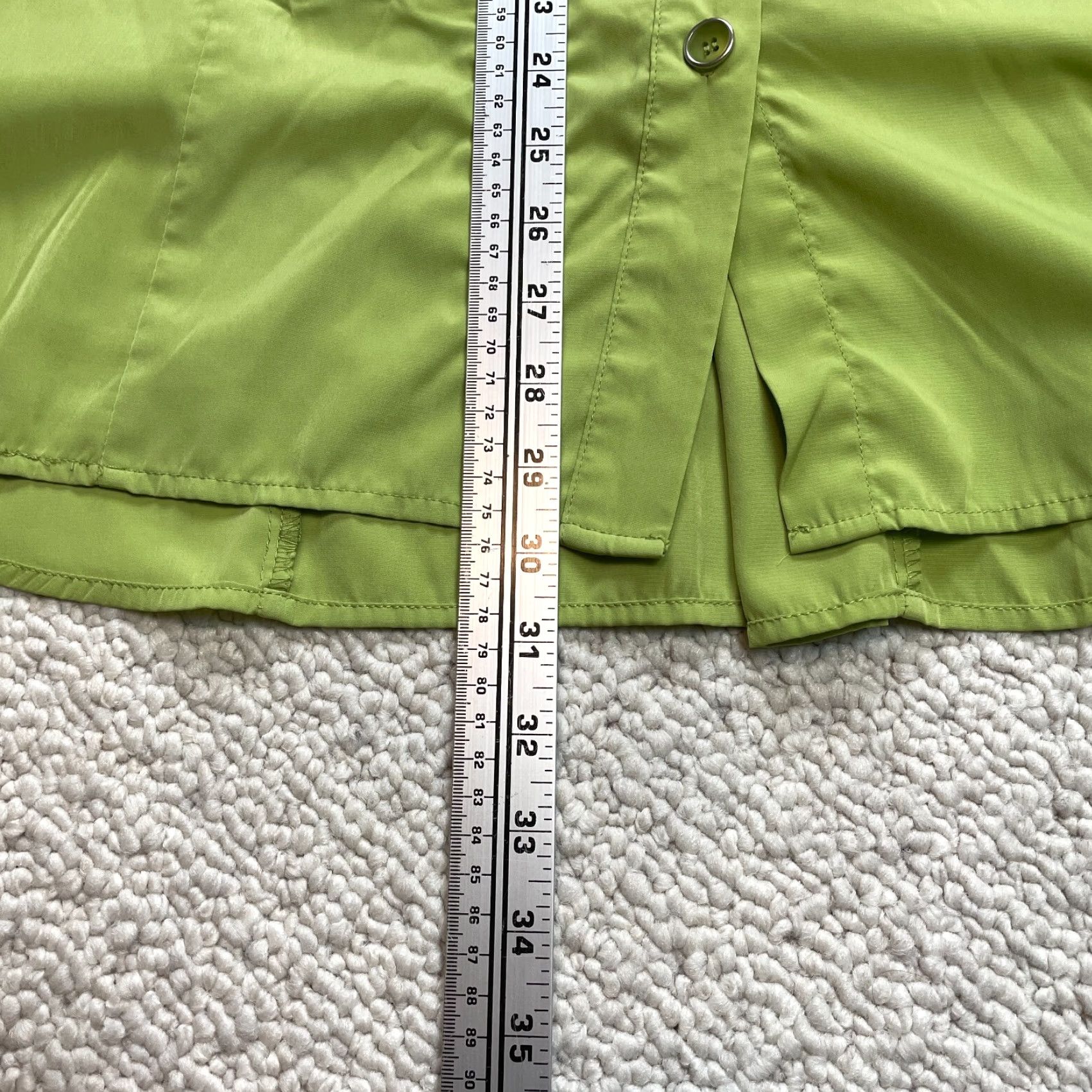 Vintage Roman's Shirt Womens Plus Size 32W Green Long Sleeve Button Up Top Size XXS / US 00 / IT 34 - 4 Thumbnail