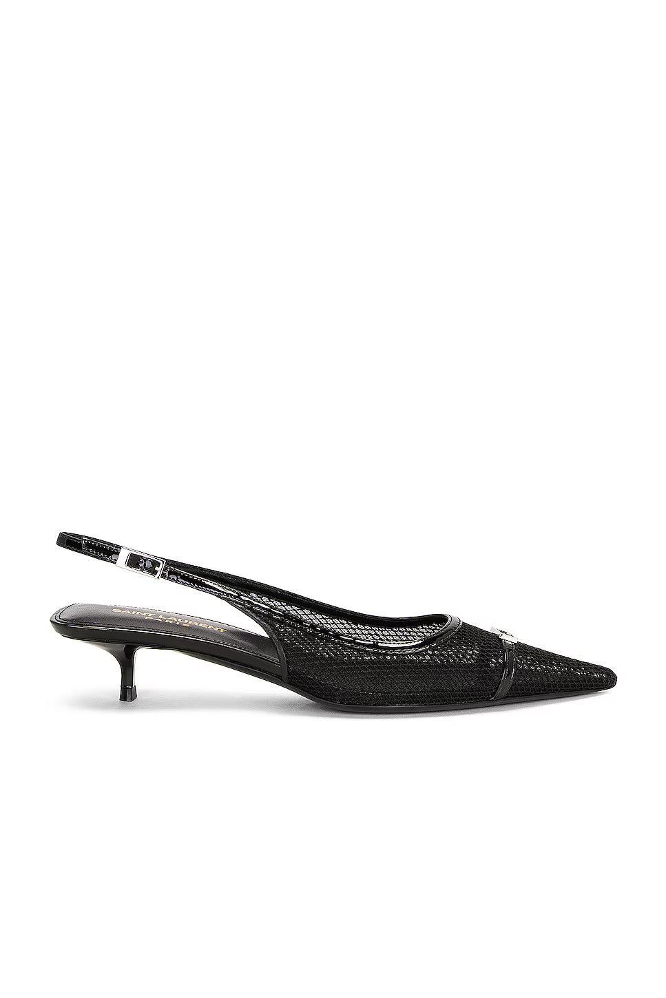 Saint Laurent Paris oc11z1225 763171 Oxalis Slingback Pumps in Mesh in Black Size US 5 / IT 35 - 1 Thumbnail