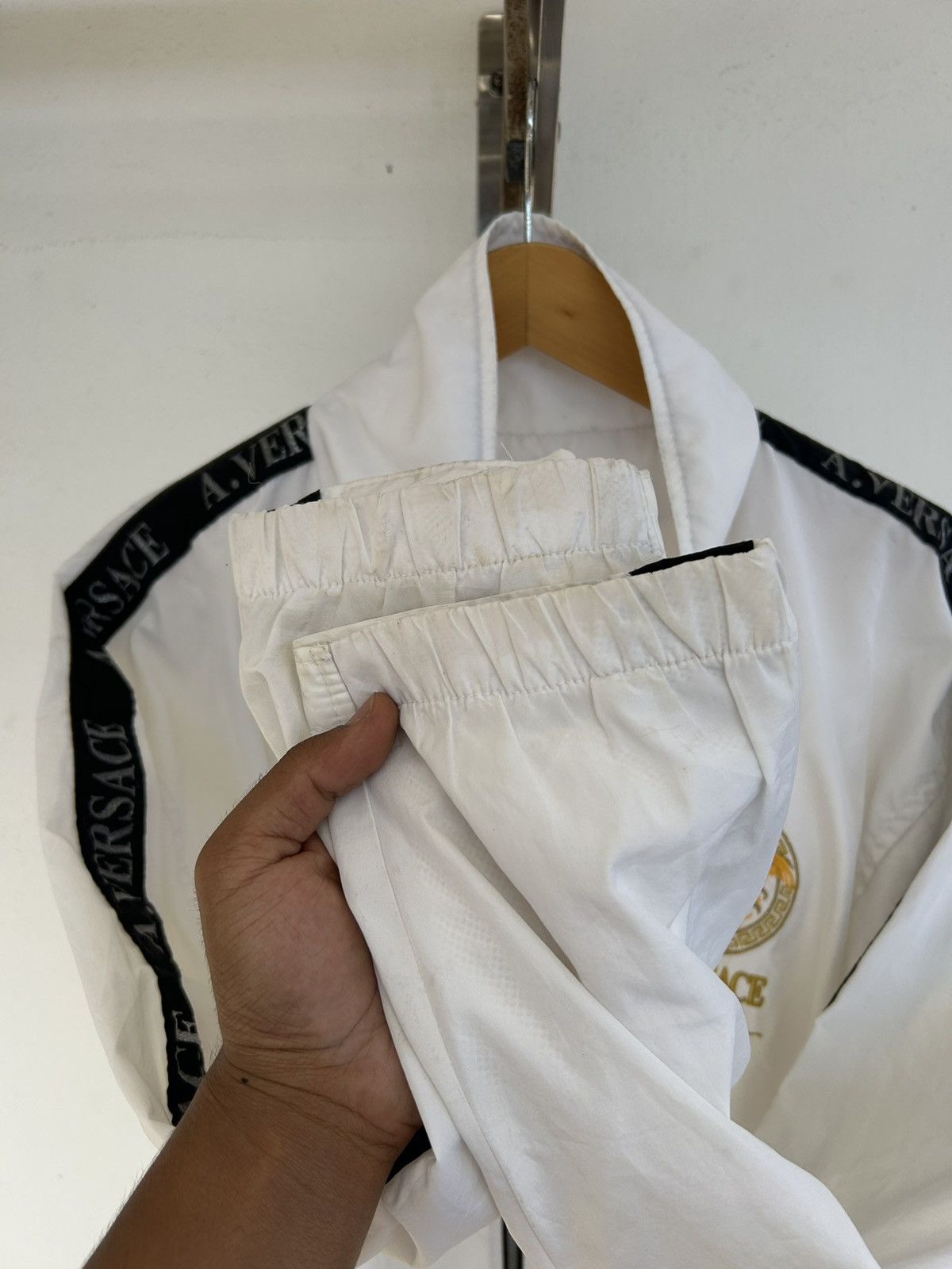 Versace Atelier Versace White Sidetape Jacket Nylon Size US L / EU 52-54 / 3 - 8 Thumbnail