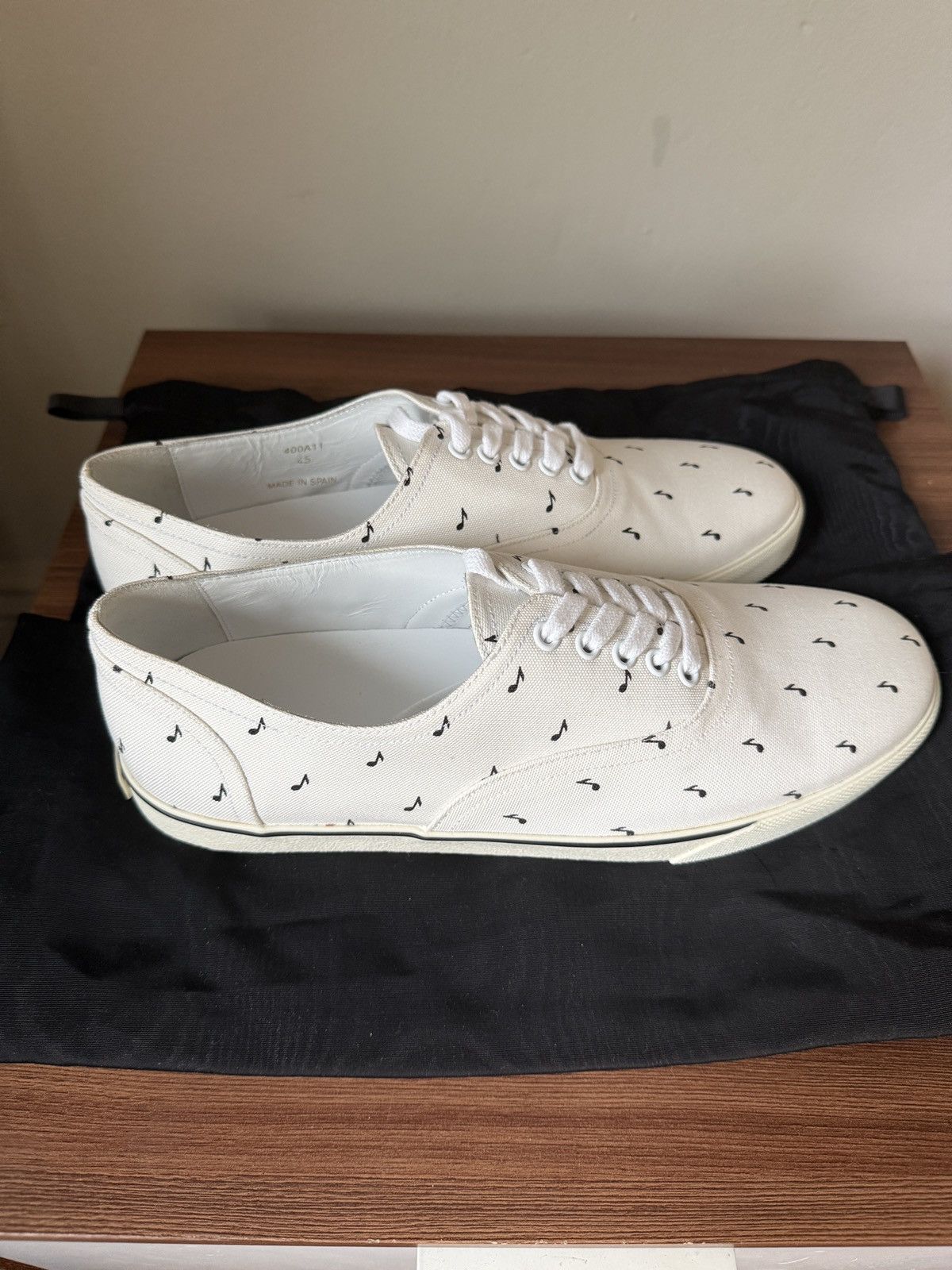 Celine Celine White Elliot Music Note GAT - BNIB - Hedi Slimane Size US 11.5 / EU 44-45 - 3 Thumbnail