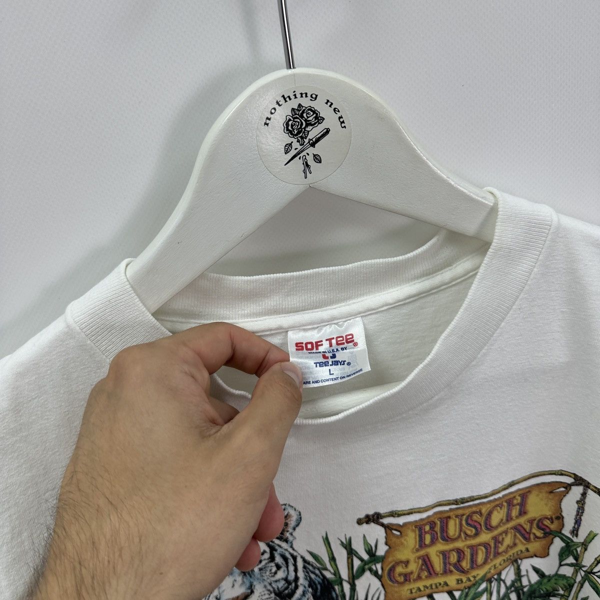 Vintage Vintage 90s Busch Gardens Bengal Tiger graphic tee y2k anima Size US L / EU 52-54 / 3 - 4 Thumbnail