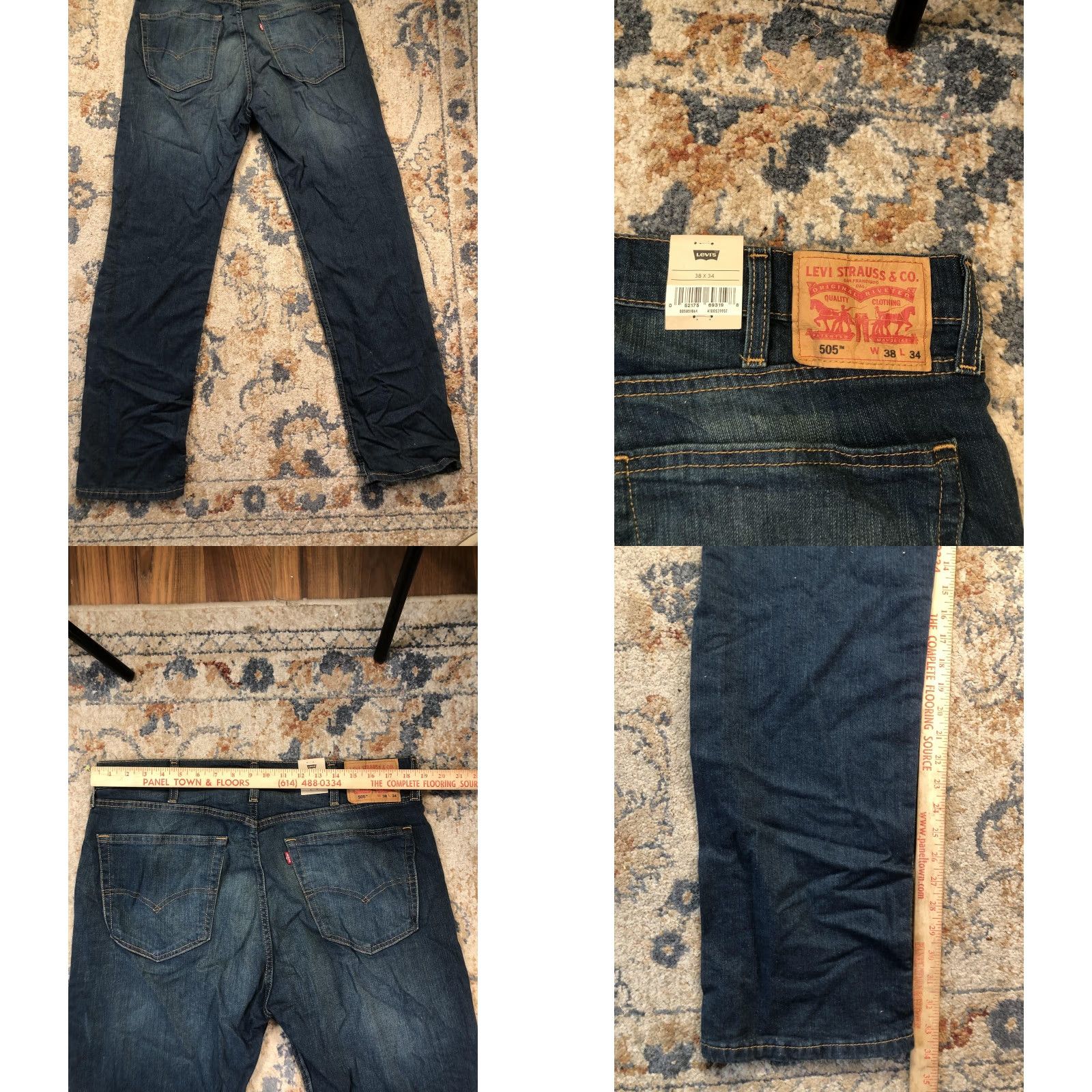 Levi's Levi's 505 Regular Jeans Mens 38x34 Blue Medium Wash Straight Leg Stretch Denim Shirt? Size US 38 / EU 54 - 9 Thumbnail