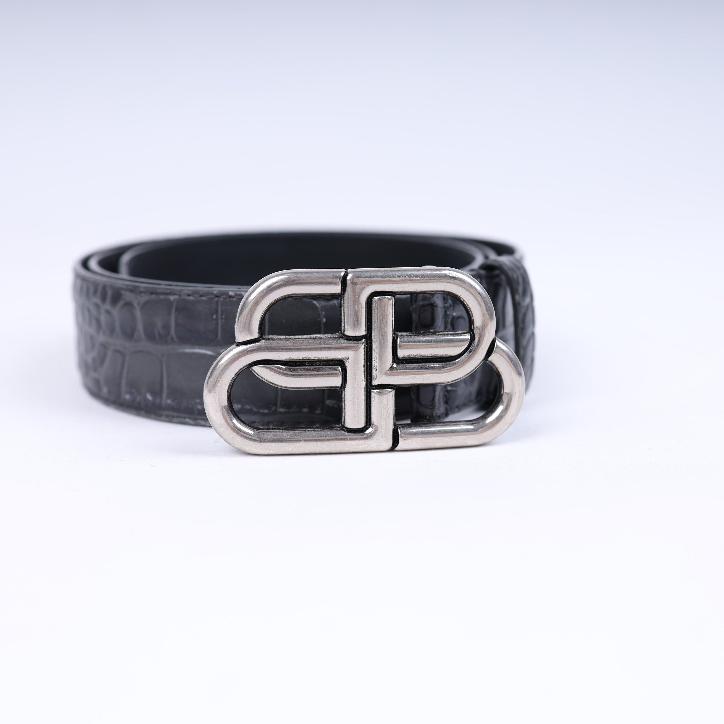Balenciaga BALENCIAGA BB BELT CROC BELT Size 34 - 4 Thumbnail