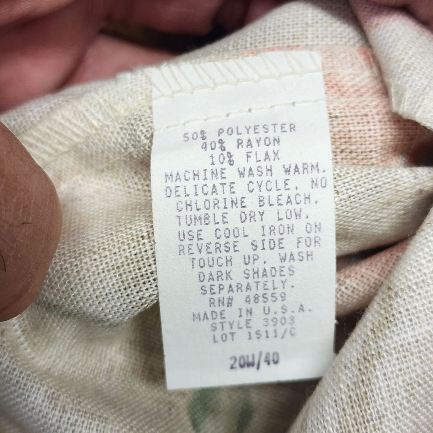 FLAX VINTAGE Distinctly Different Blazer Women 20W Plus Flax Blend Floral Cream Lightweight Cottagecore Jacket Womens Blazer Size 3XL / US 20-22 - 4 Thumbnail