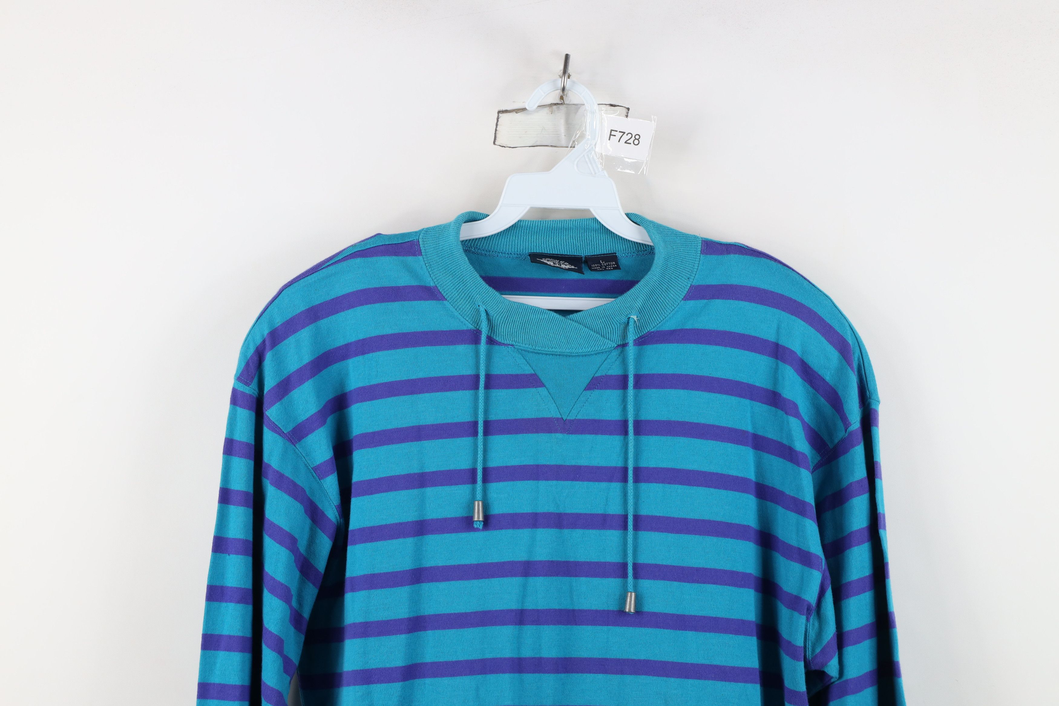 Dockers Vintage 90s Dockers Levis Striped Baggy Fit Pullover T-Shirt Size L / US 10 / IT 46 - 2 Thumbnail