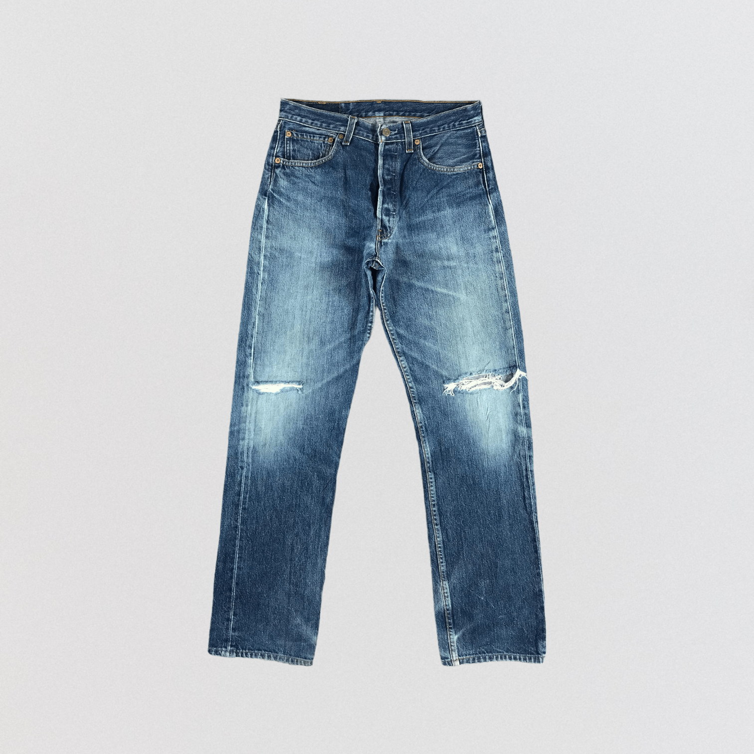 image of 90's Vintage Blue Wash Levis 501 Jeans-Jm2853, Men's (Size 31)