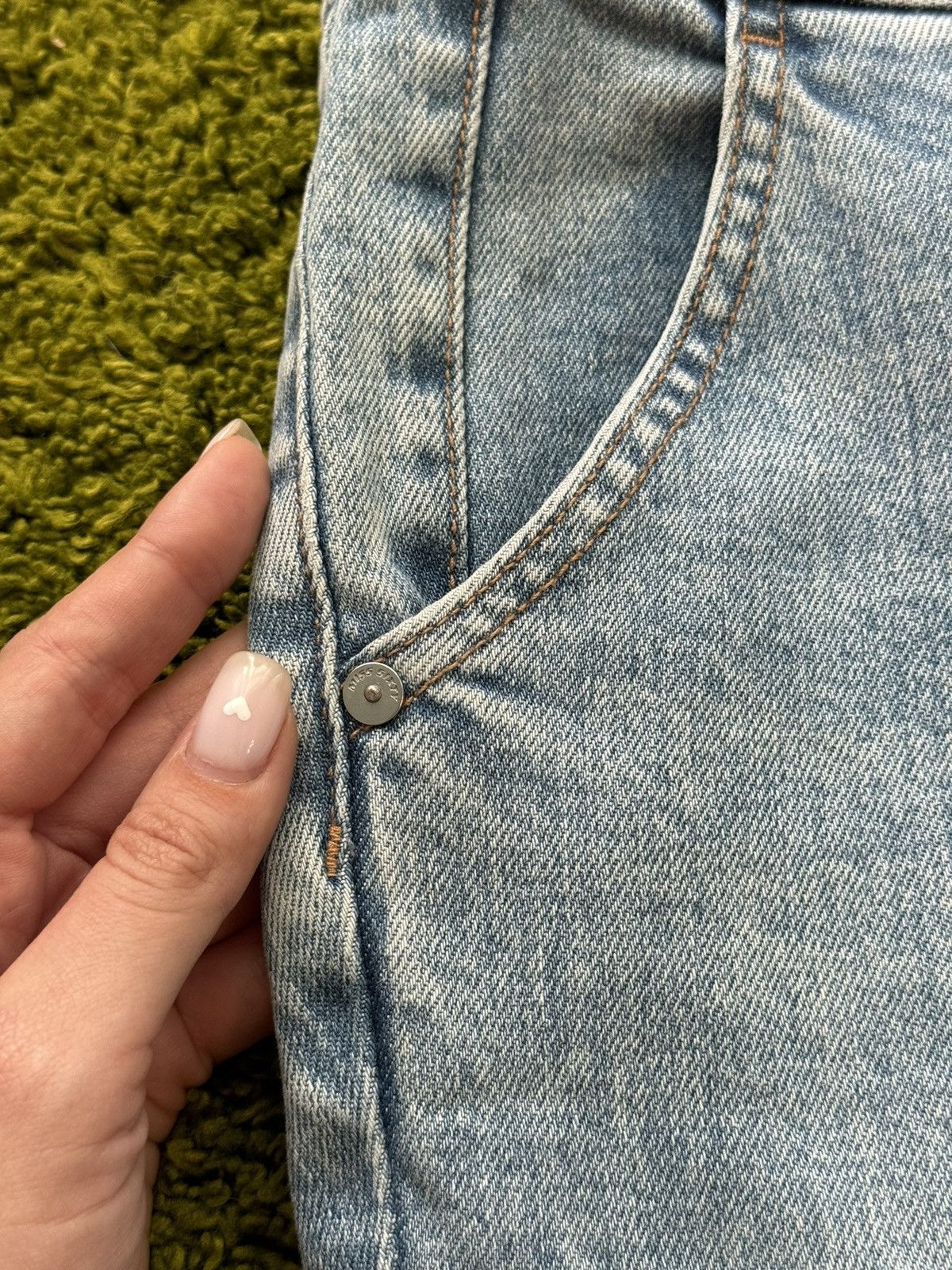 Designer × Miss Sixty Miss Sixty wide leg palazzo fur patch jeans denim Y2K Size 27" / US 4 / IT 40 - 6 Thumbnail