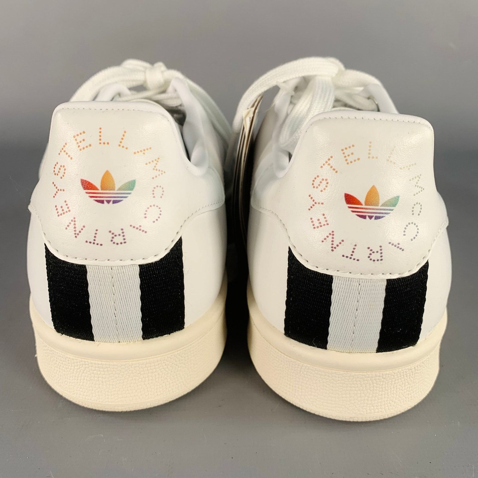 Adidas White Multi Color Leather Stars Lace-Up Low Top Sneakers Size US 8.5 / EU 41-42 - 4 Thumbnail