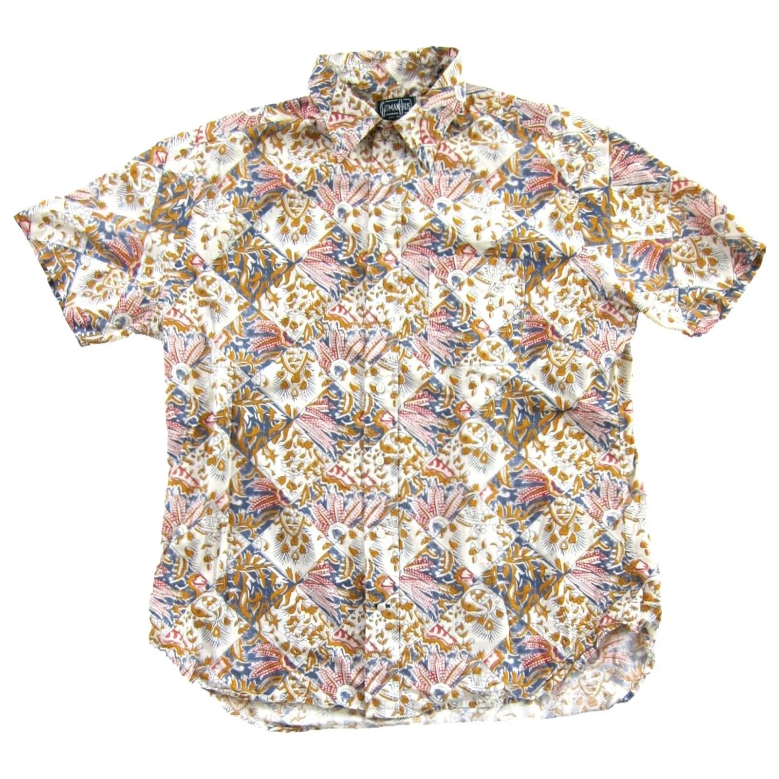 Vintage Gitman Bros. 40th Anniversary Cotton Blue Pink Short Sleeve Button Down Shirt XL Mens Vintage Floral Pattern Shirt Size US XL / EU 56 / 4 - 2 Thumbnail