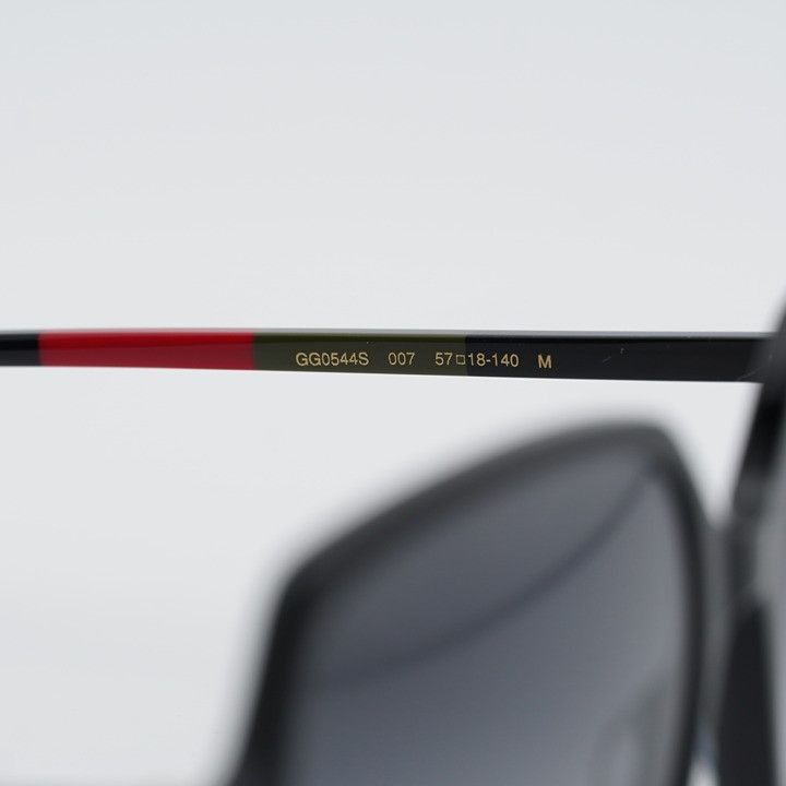 Gucci Gucci GG0544S 007 Sunglasses Shiny Black Square Frame, Grey Size ONE SIZE - 5 Thumbnail