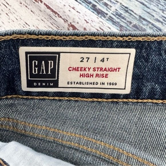 Gap GAP Cheeky Straight High Rise Classic Blue Jeans Women’s 27 Size 27" / US 4 / IT 40 - 5 Thumbnail