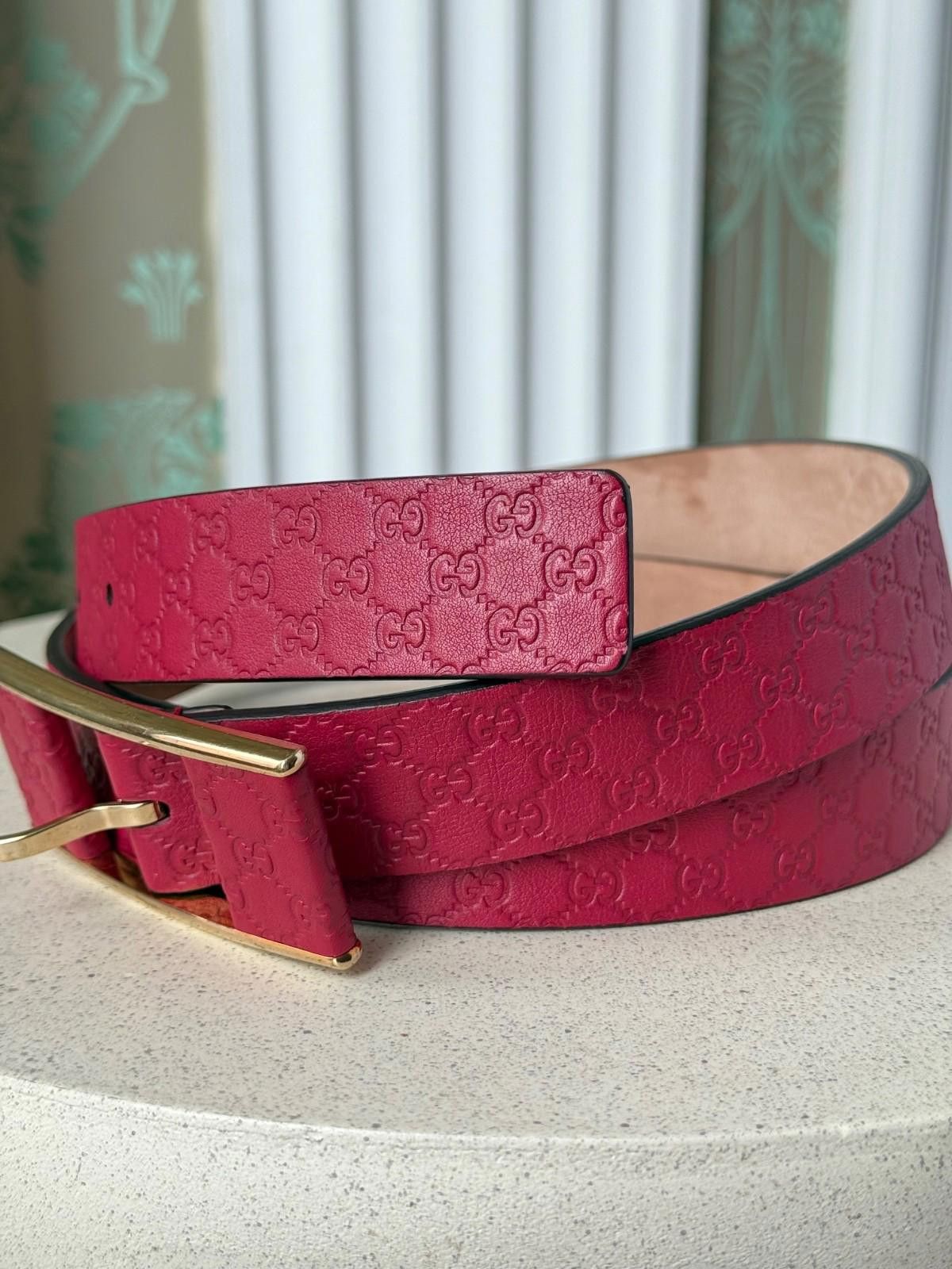 Gucci Gucci Pink Microguccissima Soft Leather Buckle Belt 95 / 38 Size ONE SIZE - 11 Thumbnail