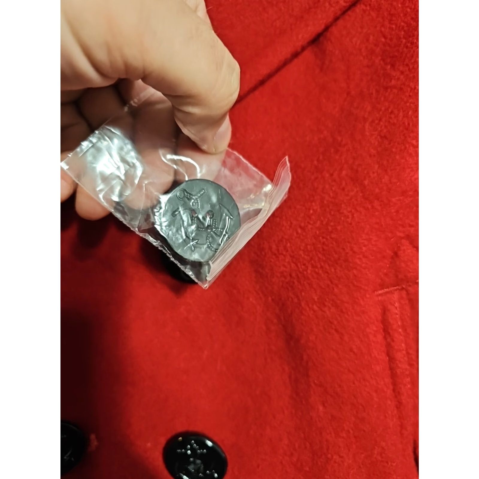 Doublet VINTAGE Sterlingwear Pea Coat Women Red Wool Double Breasted Size 8s Womens Coat Size M / US 6-8 / IT 42-44 - 4 Thumbnail