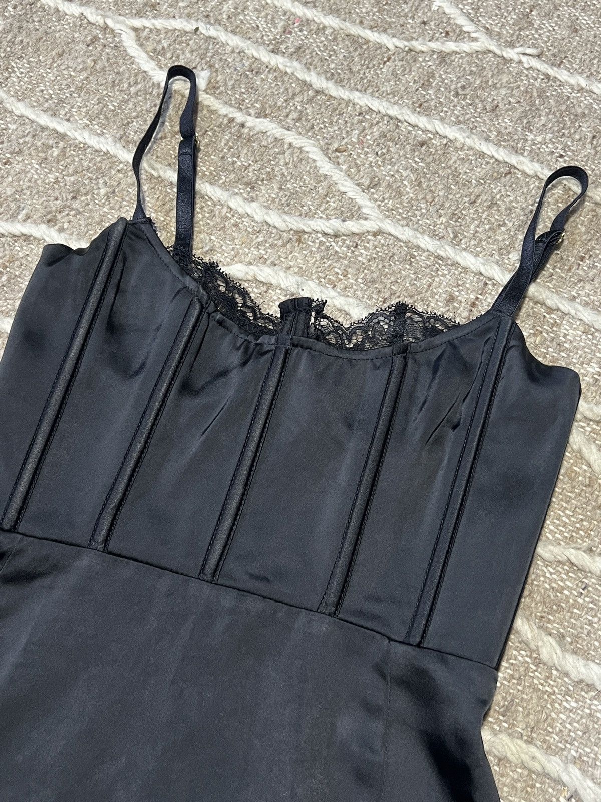Designer Meshki Black Antonella Corset Midi Dress Size XS / US 0-2 / IT 36-38 - 3 Thumbnail