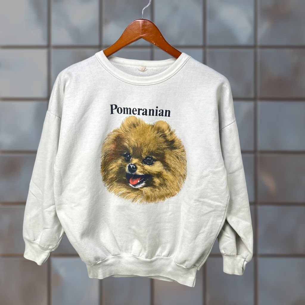 Vintage VINTAGE Pomeranian Dog Sweatshirt Large White Size US L / EU 52-54 / 3 - 1 Thumbnail