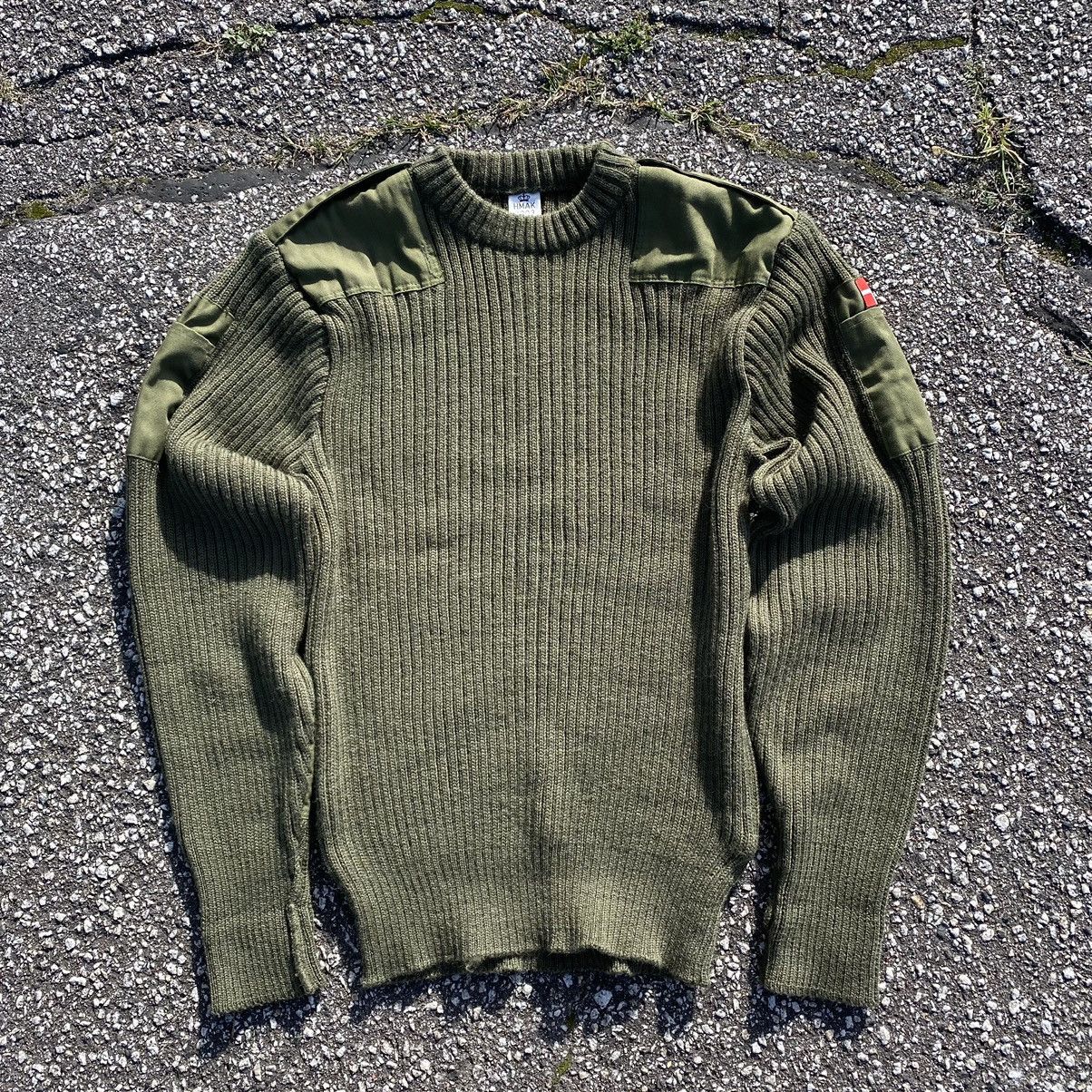 Pre-owned Avant Garde X Military Vintage 00s Military Army Green Heavy Chunky Knit Sweater In Khaki Green