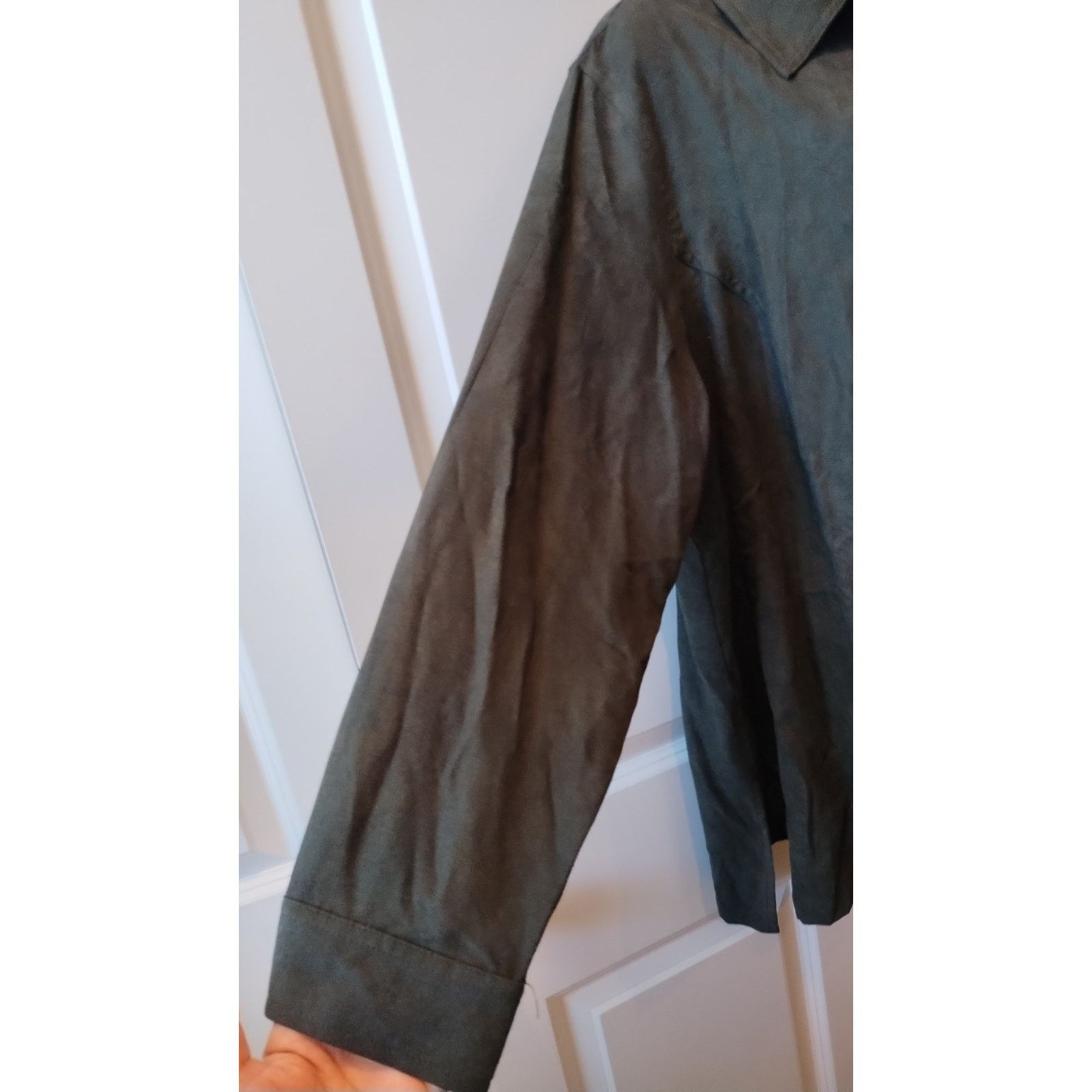 Avenue Avenue Army Olive Green Button Shirt Micro Suede size 22/24 Size 3XL / US 20-22 - 4 Thumbnail