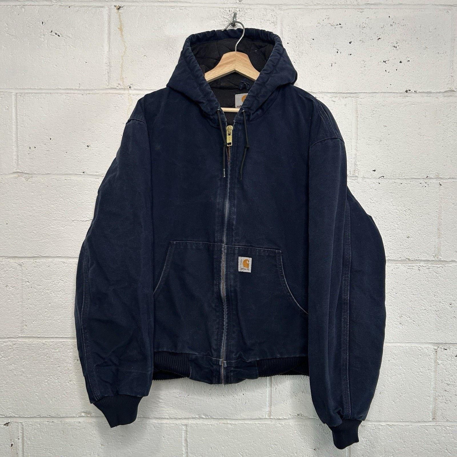 Carhartt Carhartt Quilted Hooded Active Jacket “Dark Navy” J140 DNY Size US L / EU 52-54 / 3 - 1 Thumbnail