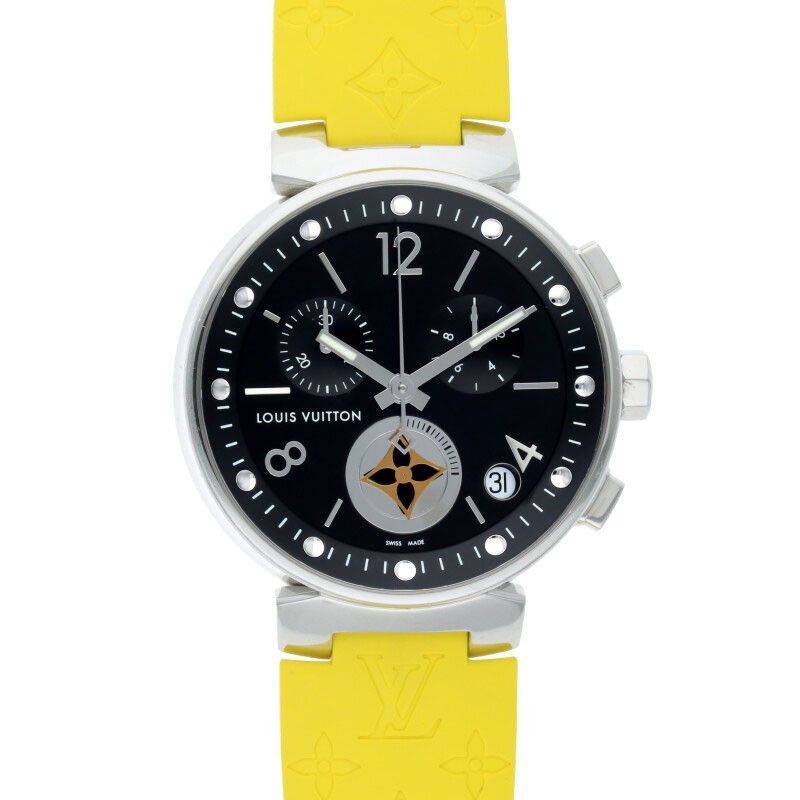 Louis Vuitton Chronograph Quartz Watch Tambour Moon Star Gm Q8D11 in Black, Men's