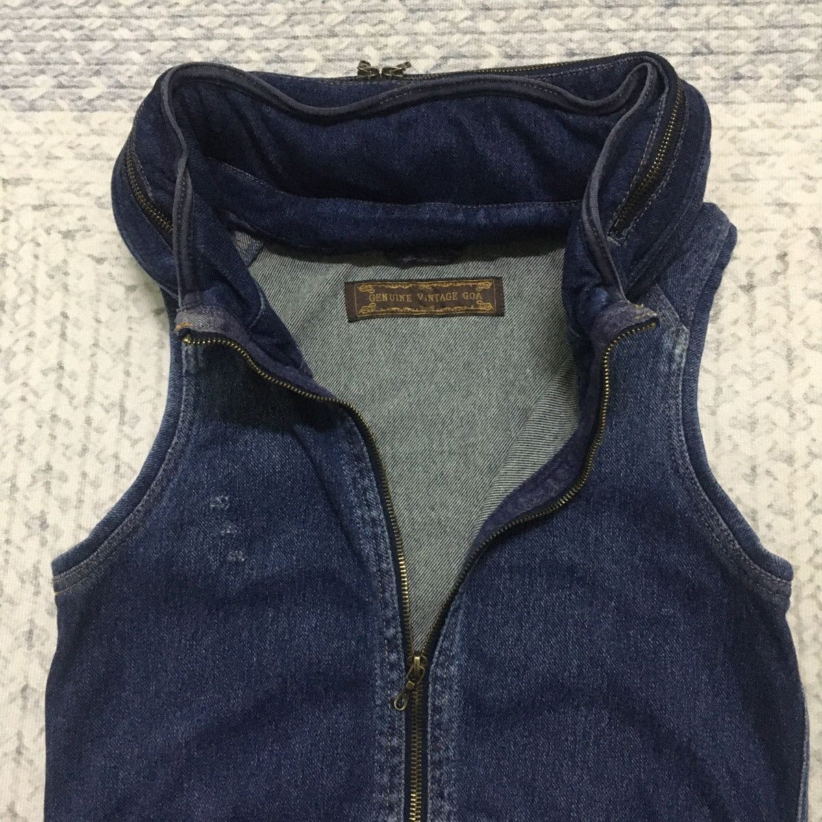 Japanese Brand Rare GOA Seditionaries Sleeveless Denim Jacket with Hoodie Size US XXS / EU 40 - 6 Thumbnail